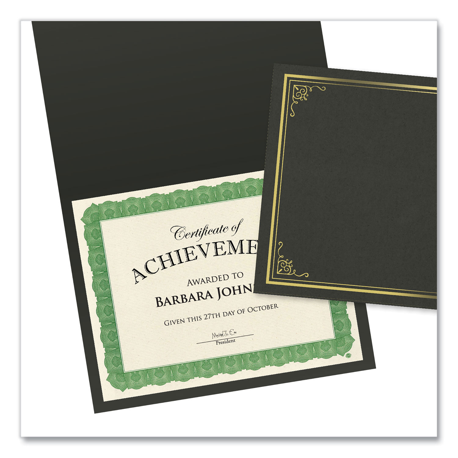 Geographics Foil Stamped Award Certificates, Gold Serpentine Border - 12 pack