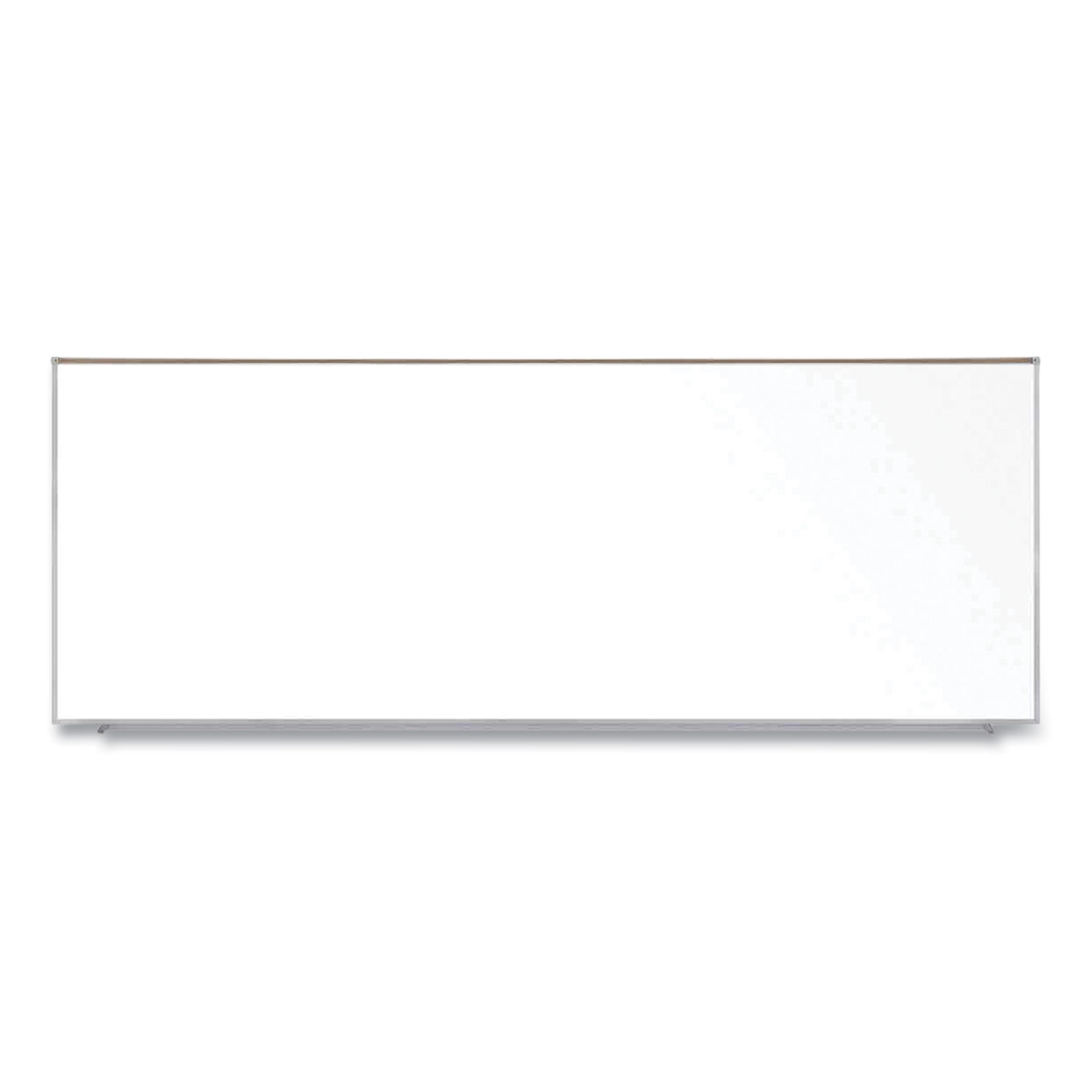 Magnetic Porcelain Whiteboard with Aluminum Frame and Maprail, 144.59″ x 60.47″, White Surface, Satin Aluminum Frame