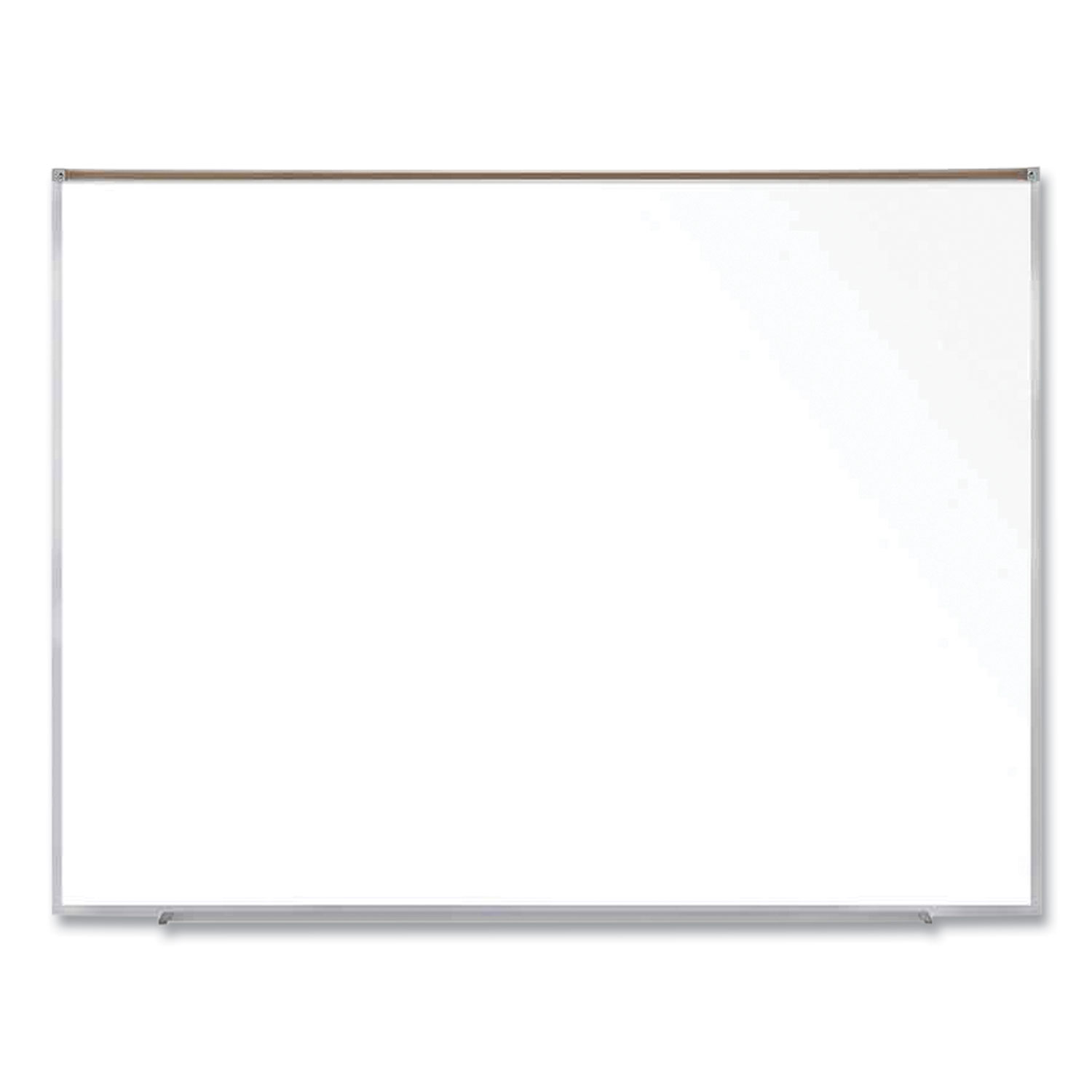 Magnetic Porcelain Whiteboard with Aluminum Frame and Maprail, 72.5″ x 60.47″, White Surface, Satin Aluminum Frame