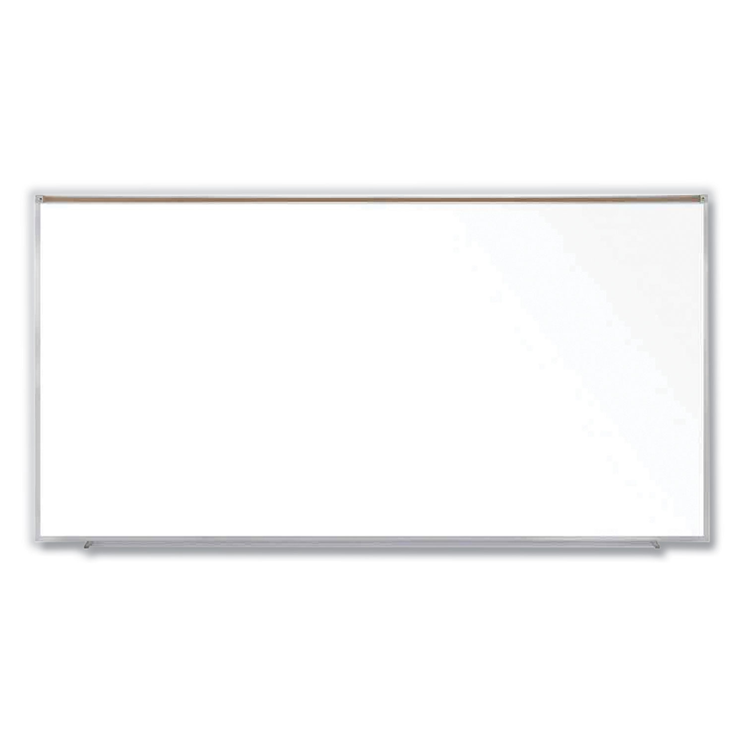 Magnetic Porcelain Whiteboard with Aluminum Frame and Maprail, 120.59″ x 60.47″, White Surface, Satin Aluminum Frame