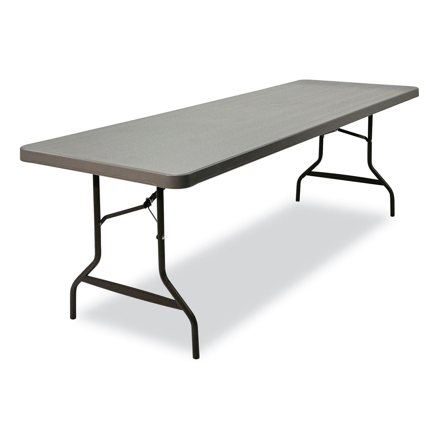 IndestrucTable Commercial Folding Table, Rectangular, 96″ x 30″ x 29″, Charcoal Top, Charcoal Base/Legs