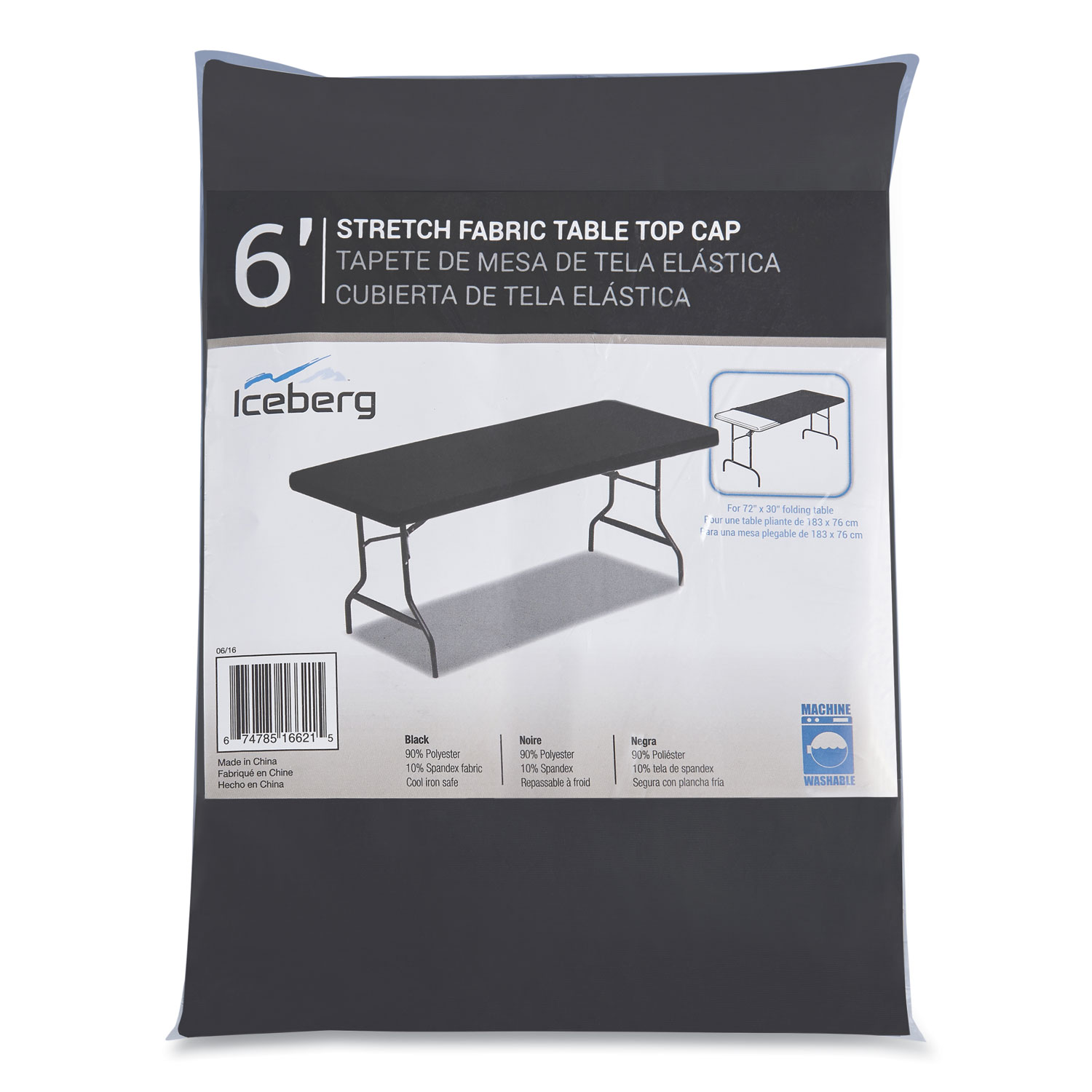 iGear Fabric Table Top Cap Cover, Polyester, 30 x 72, Black