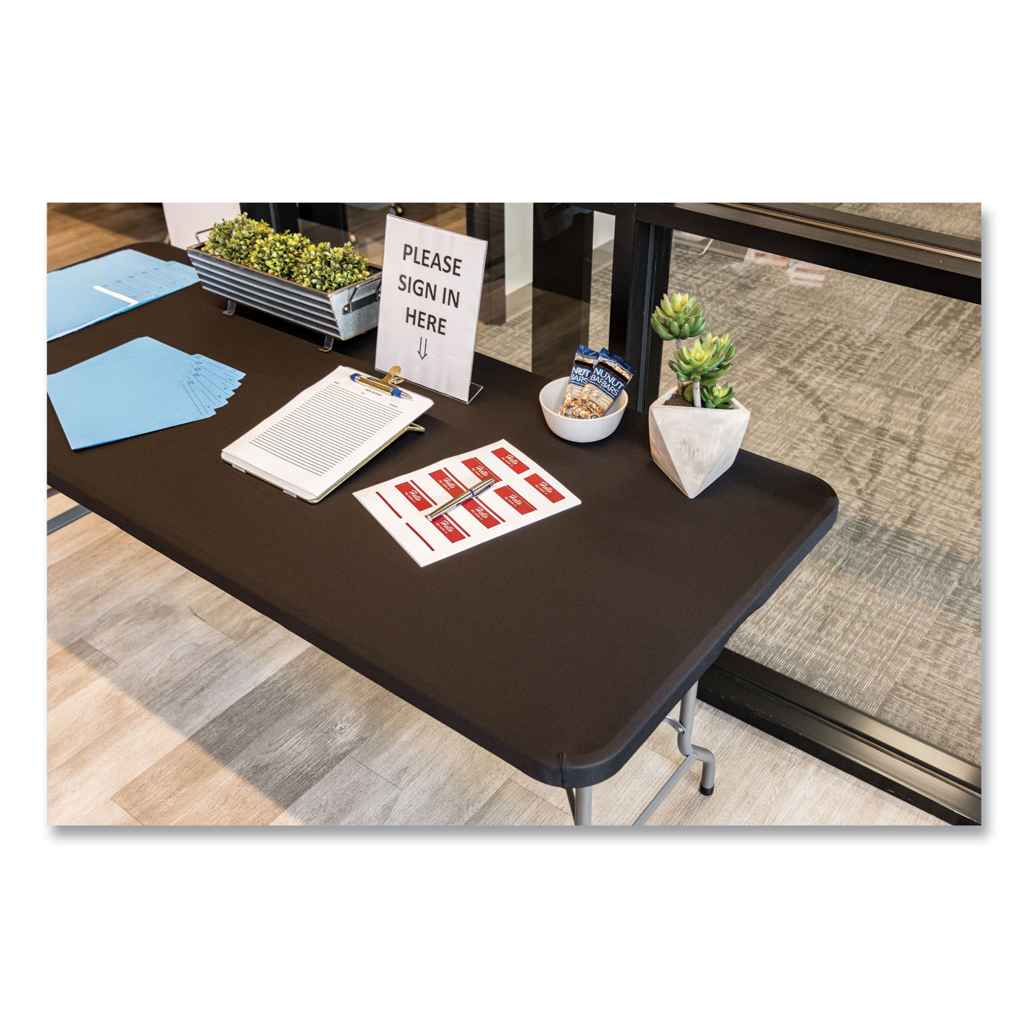 iGear Fabric Table Top Cap Cover, Polyester, 30 x 72, Black Zerbee