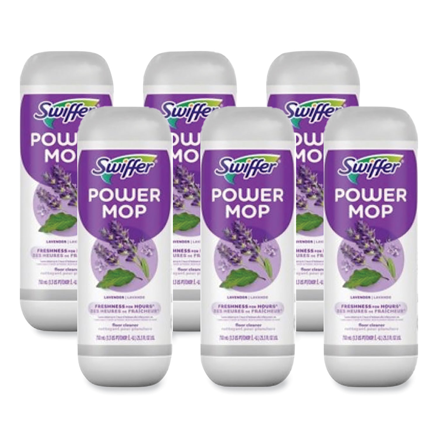 PowerMop Refill Cleaning Solution, Lavender Scent, 25.3 oz Refill Bottle, 6/Carton