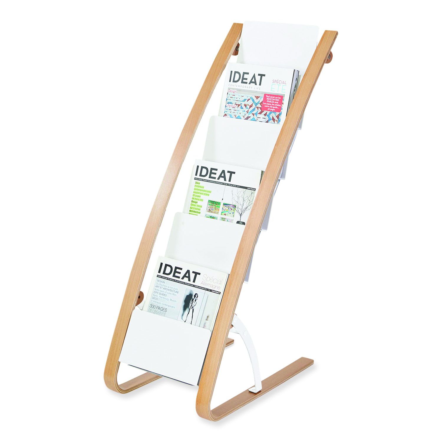 Alba™ Literature Floor Display Rack, 19.68 x 13.38 x 36.61, White ...