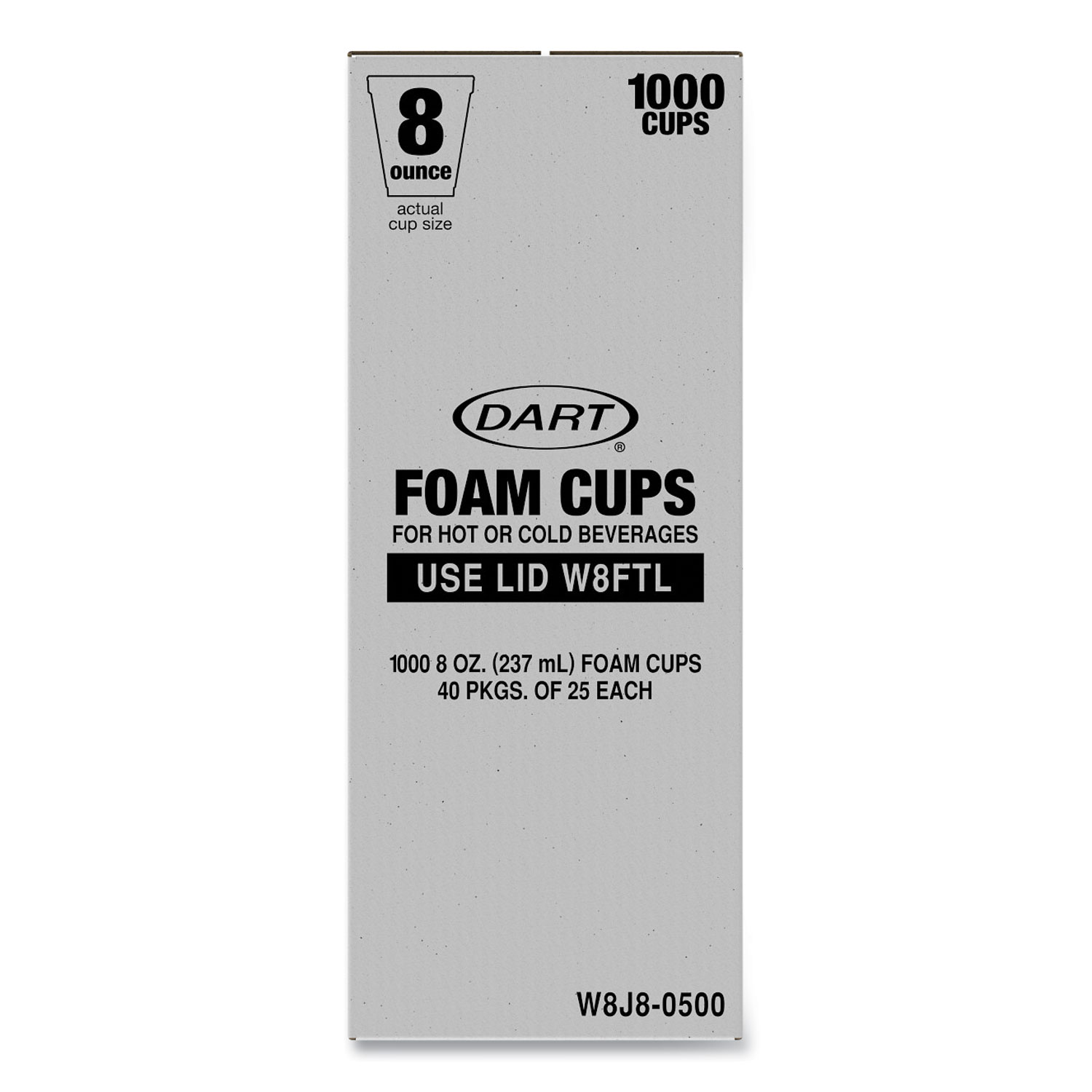 Dart Insulated Foam Drinking Cups White 12 Oz Box Of 1000 DCC12J12