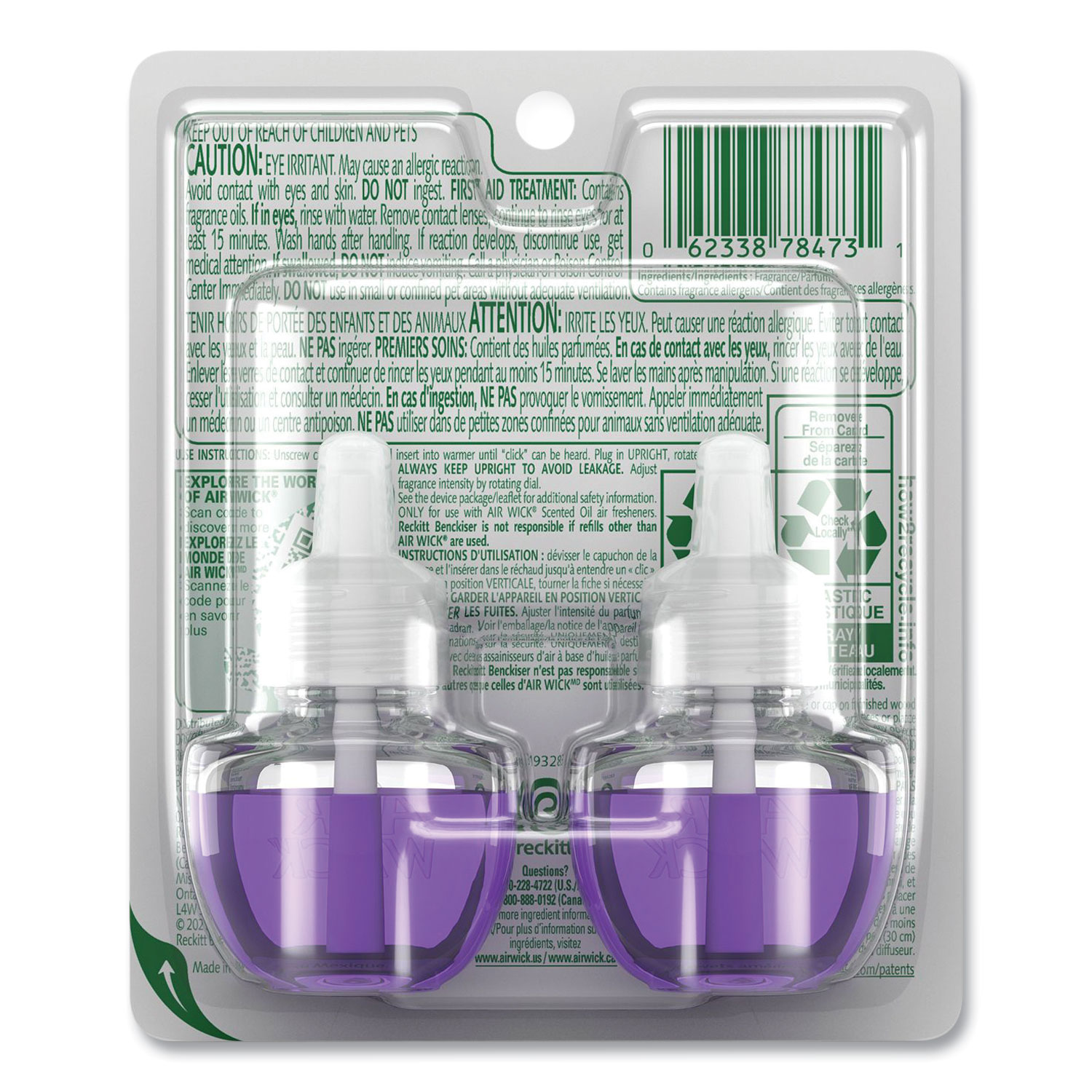 Scented Oil Refill, Lavender and Chamomile, 0.67 oz (2/Pack) | Air Wick
