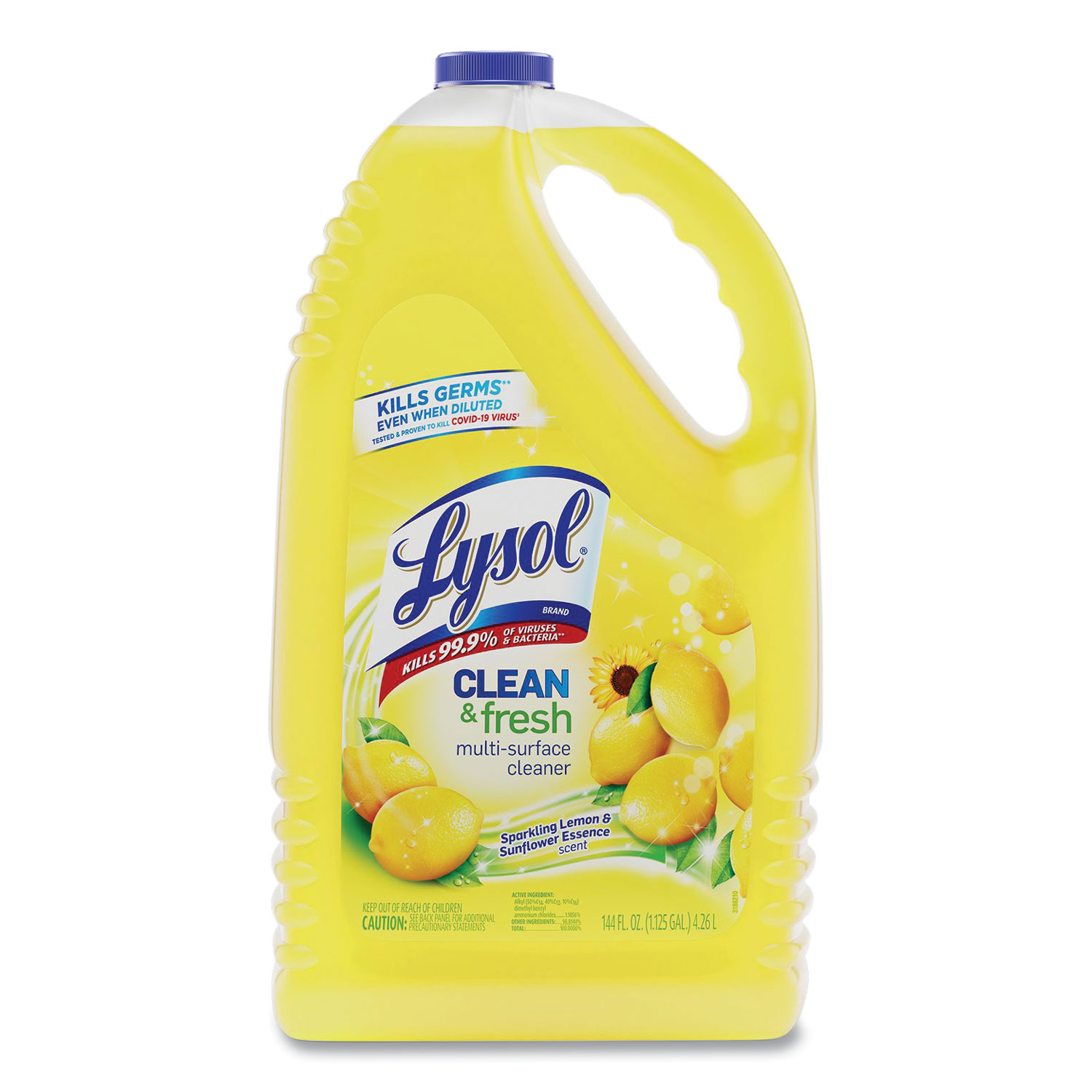 Clean and Fresh Multi-Surface Disinfectant Cleaner, Sparkling Lemon and Sunflower Essence, 144 oz Bottle