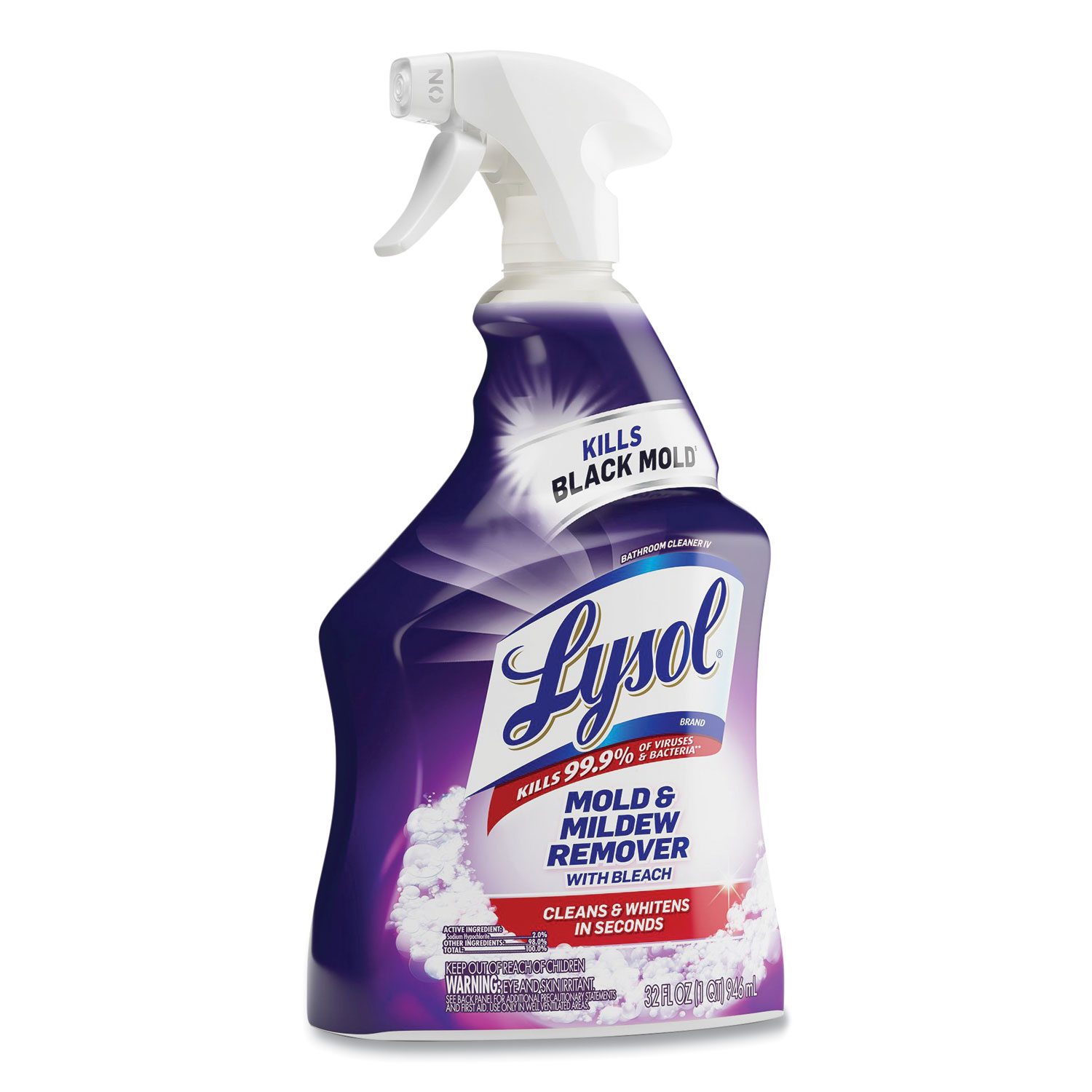 Lysol Mold & Mildew Foamer w. Bleach, Bathroom Cleaner Spray, 32oz (Pack of  2)