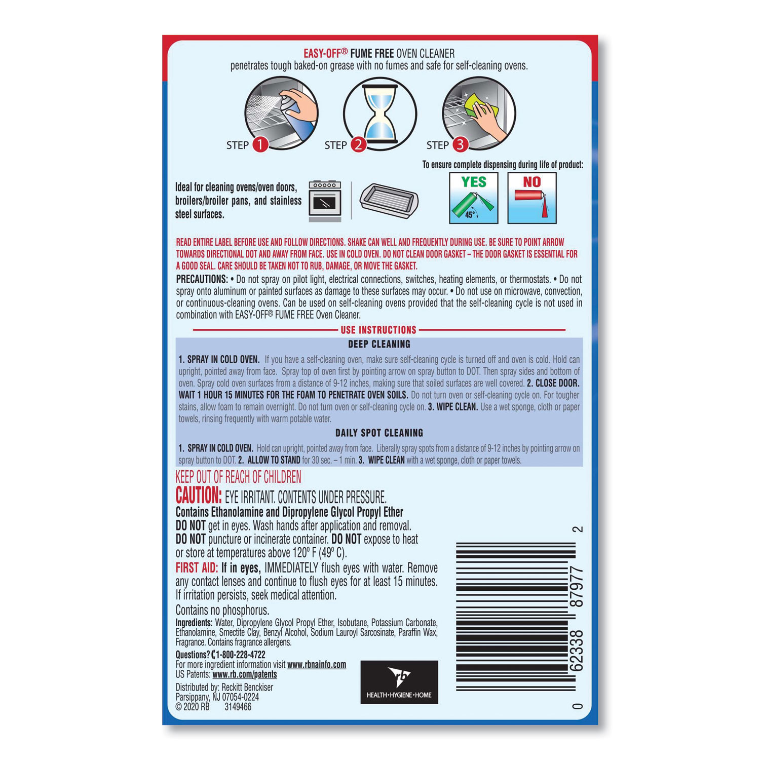 Fume-Free Oven Cleaner, Lemon Scent, 14.5 oz Aerosol Spray Fume-Free Oven Cleaner, Lemon Scent, 14.5 oz Aerosol Spray