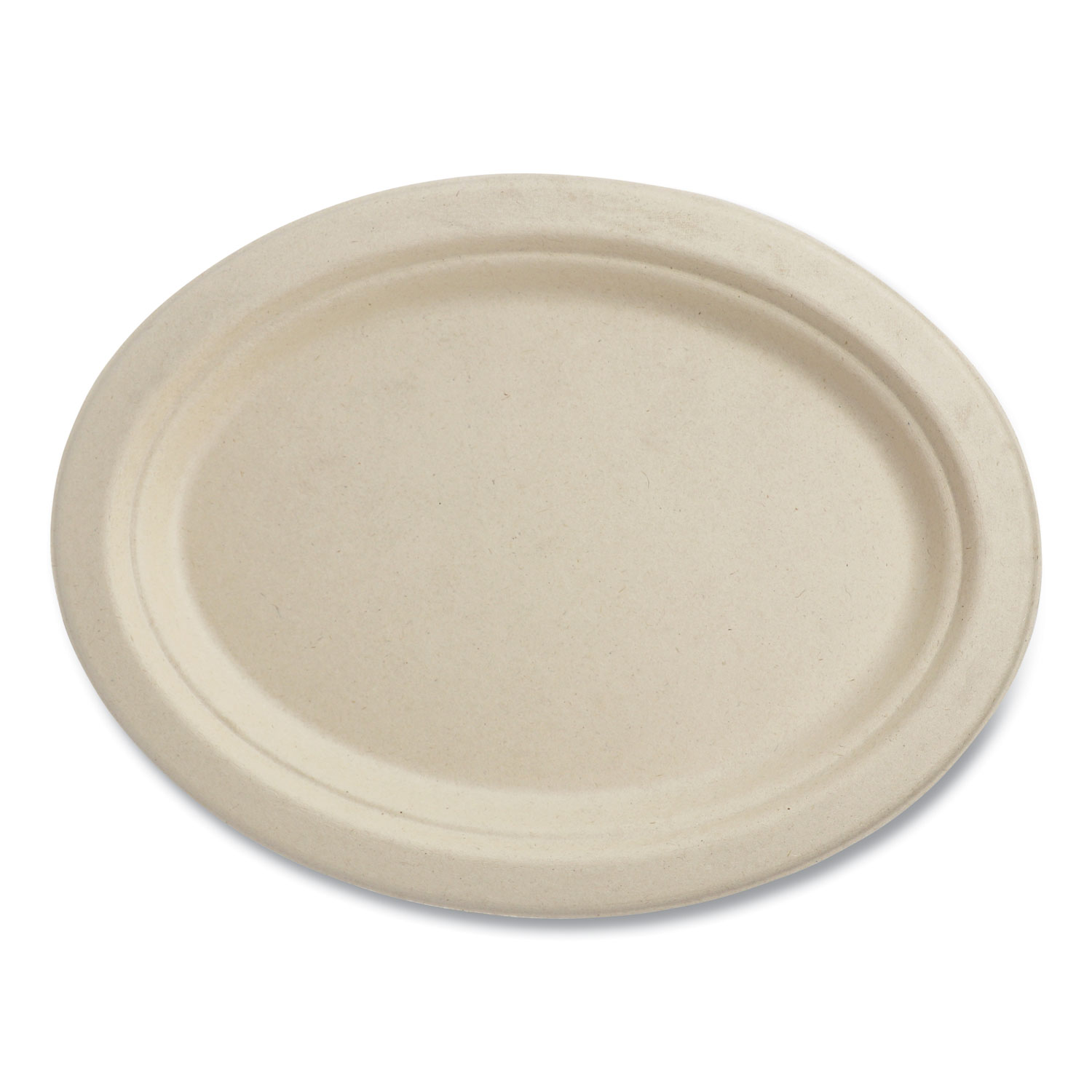 Fiber Plates, Oval, 9.9 x 12, Natural, 500/Carton