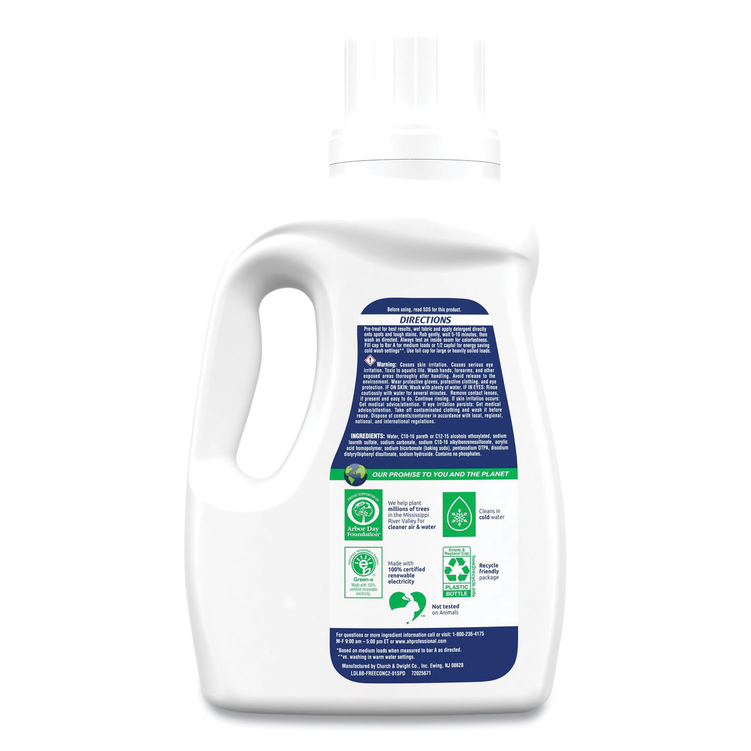 HE Compatible Liquid Detergent, Unscented, 50 Loads, 50 oz Bottle, 8/Carton