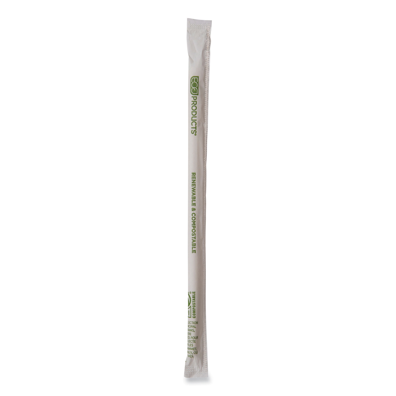 Renewable and Compostable PHA Straws, 10.25″, Natural White, 1,250/Carton