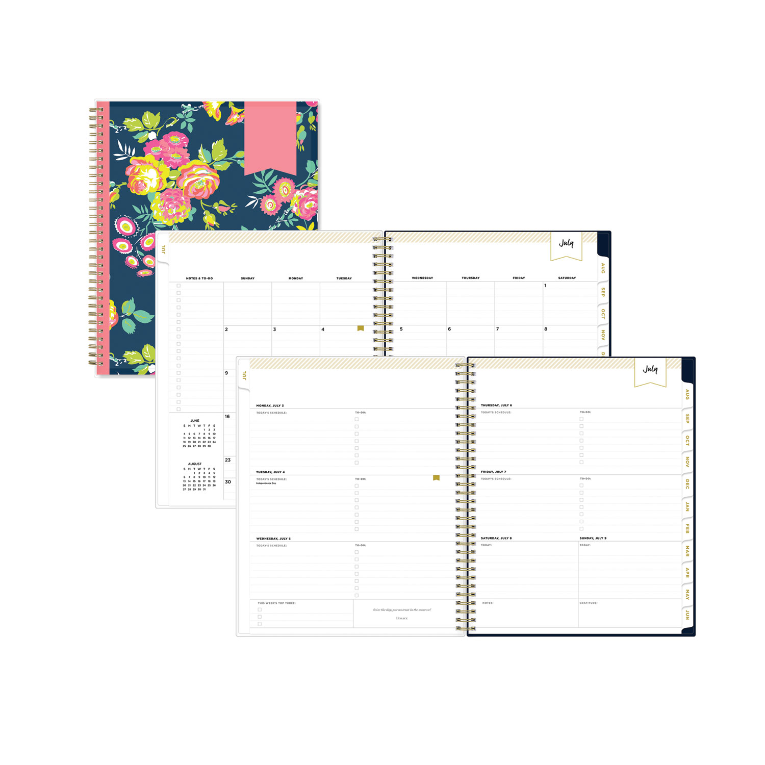 Day Designer Peyton Create-Your-Own Cover Weekly/Monthly Planner, Floral,  11 x 8.5, Navy, 12-Month (July to June): 2023-2024 - mastersupplyonline