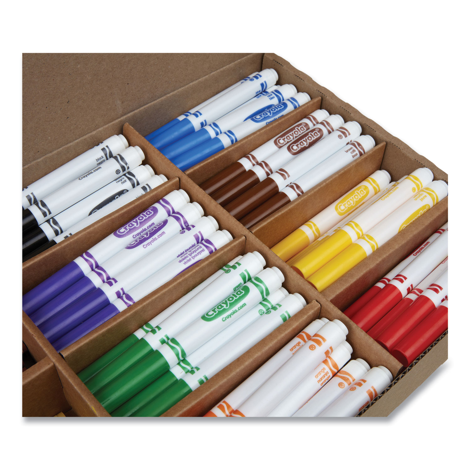 Crayons And Markers Combo Classpack, Eight Colors, 256/set | Bundle of 5
