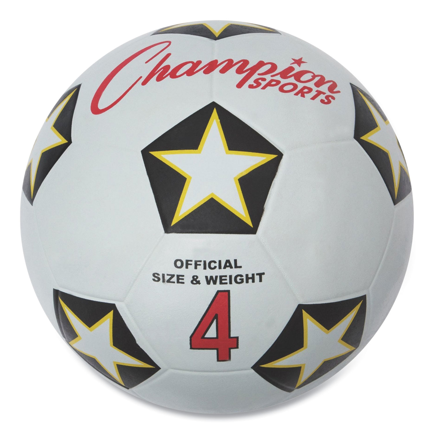 Rubber Sports Ball, For Soccer, No. 4 Size, White/Black