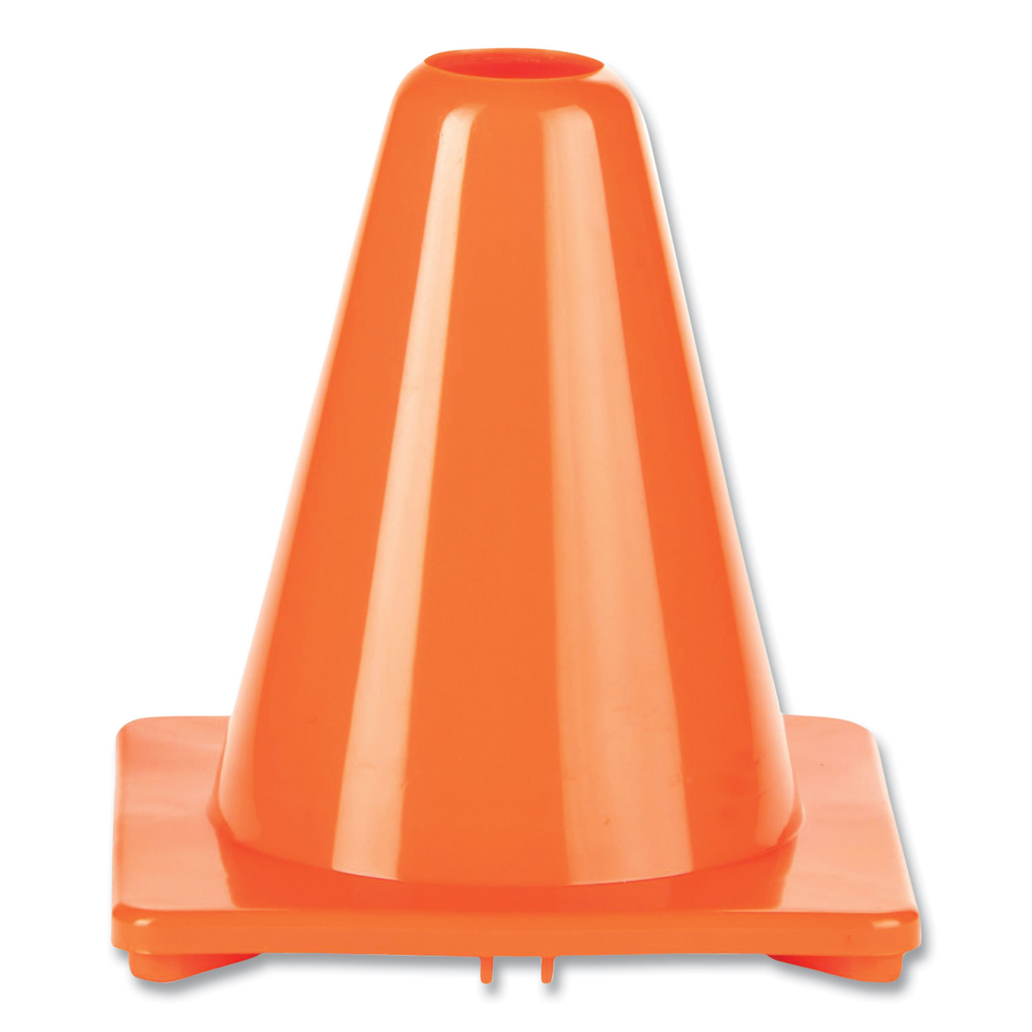 Hi-Visibility Vinyl Cones, 6″ Tall, Fluorescent Orange, 9.5″ x 9.5″ Base