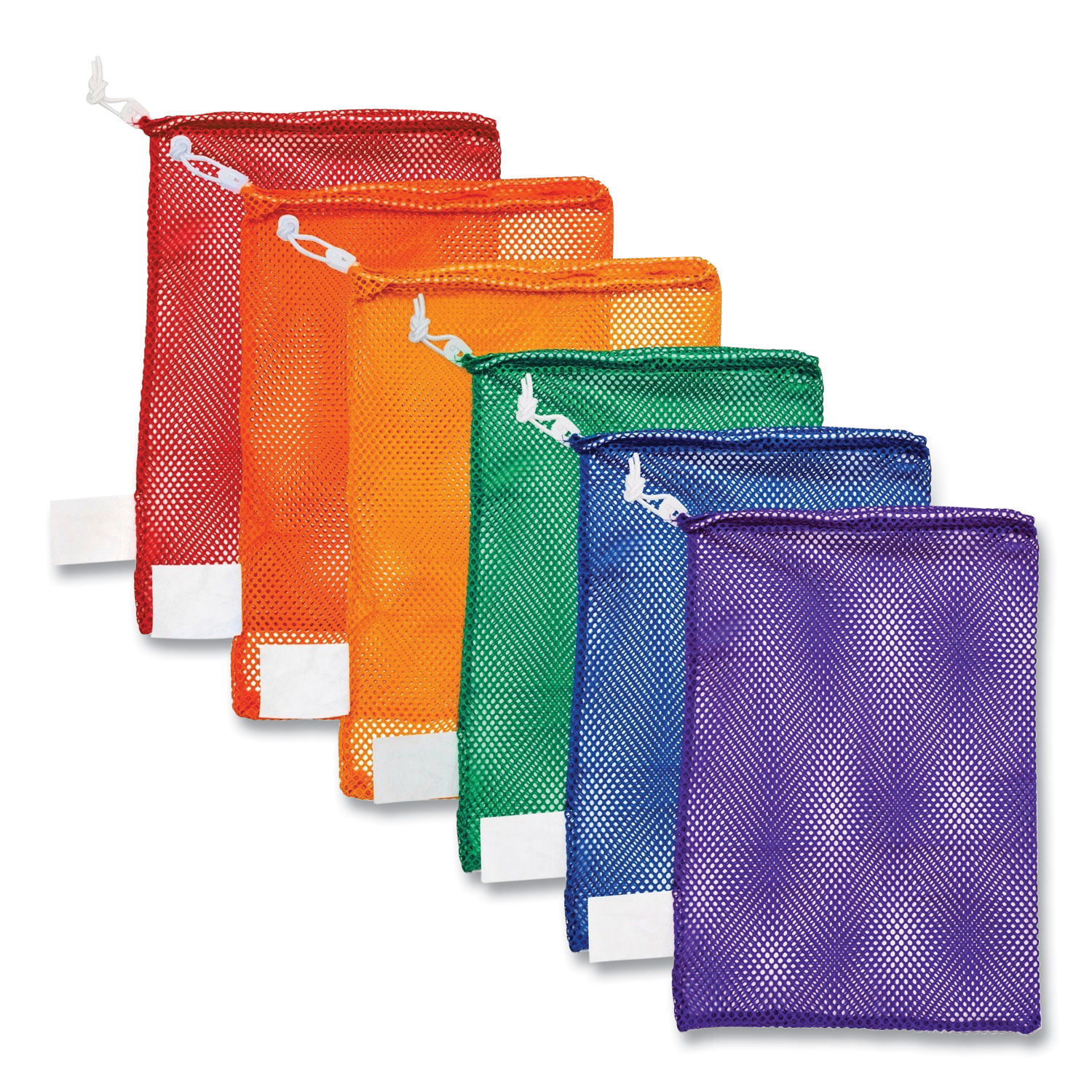 Heavy-Duty Mesh Bag, 12″ x 18″, Gold, Green, Orange, Purple, Royal Blue, Scarlet Red, 6/Set