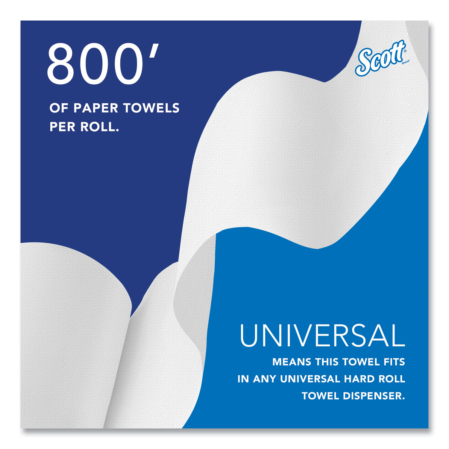 Kimberly Clark 01040 Scott White Hand Towel Roll 12 Pack