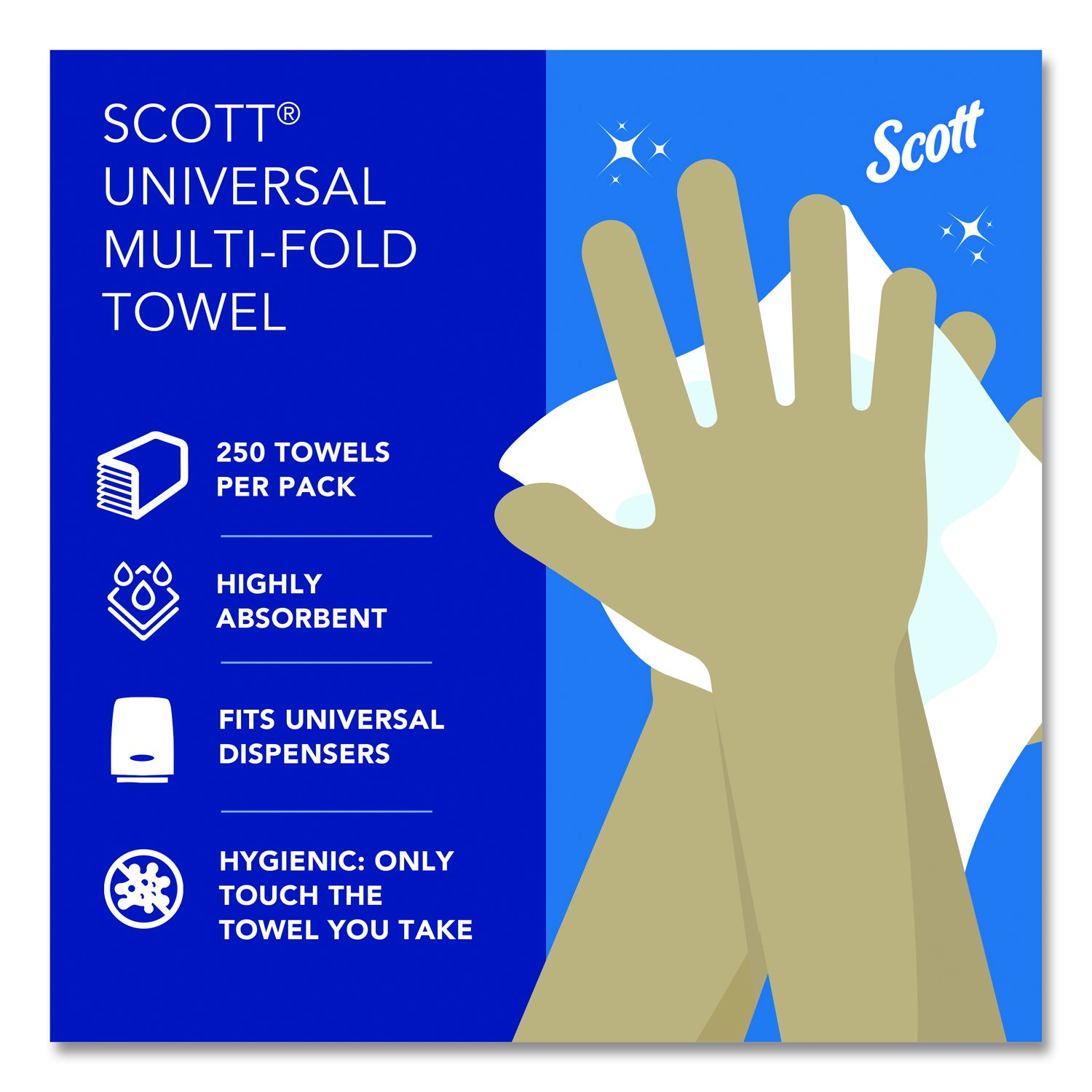 Scott Essential Multi-Fold Paper Towels - 8 X 9.4 Inches, White, 250 Sheets Per Pack (16 Packs Per Carton) - View #9