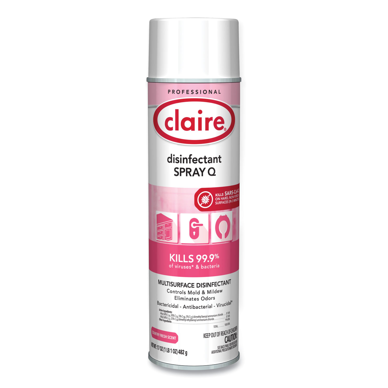 Claire® Spray Q Disinfectant, Country Fresh Scent, 17 oz Aerosol Spray ...