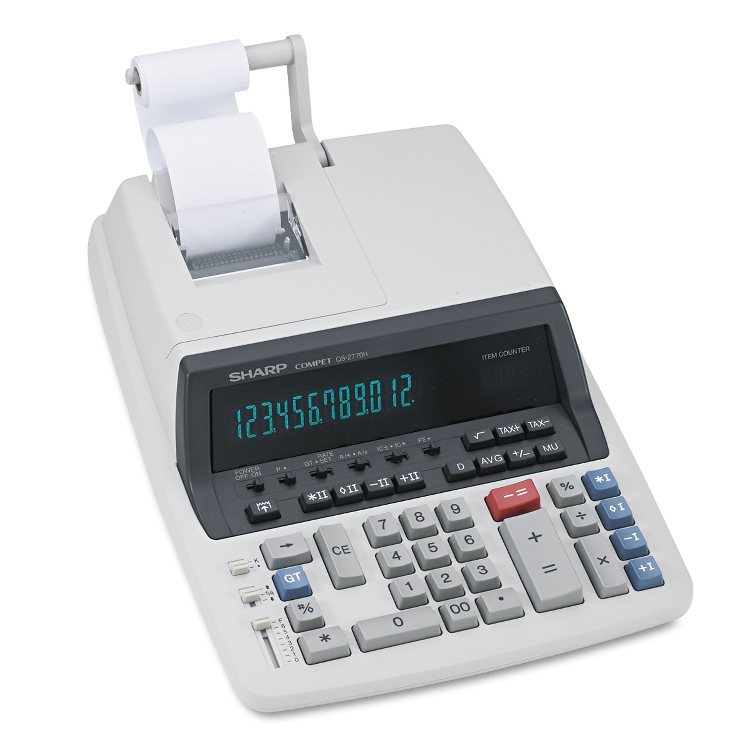  Sharp QS2770H QS-2770H Two-Color Ribbon Printing Calculator, Black/Red Print, 4.8 Lines/Sec (SHRQS2770H) 
