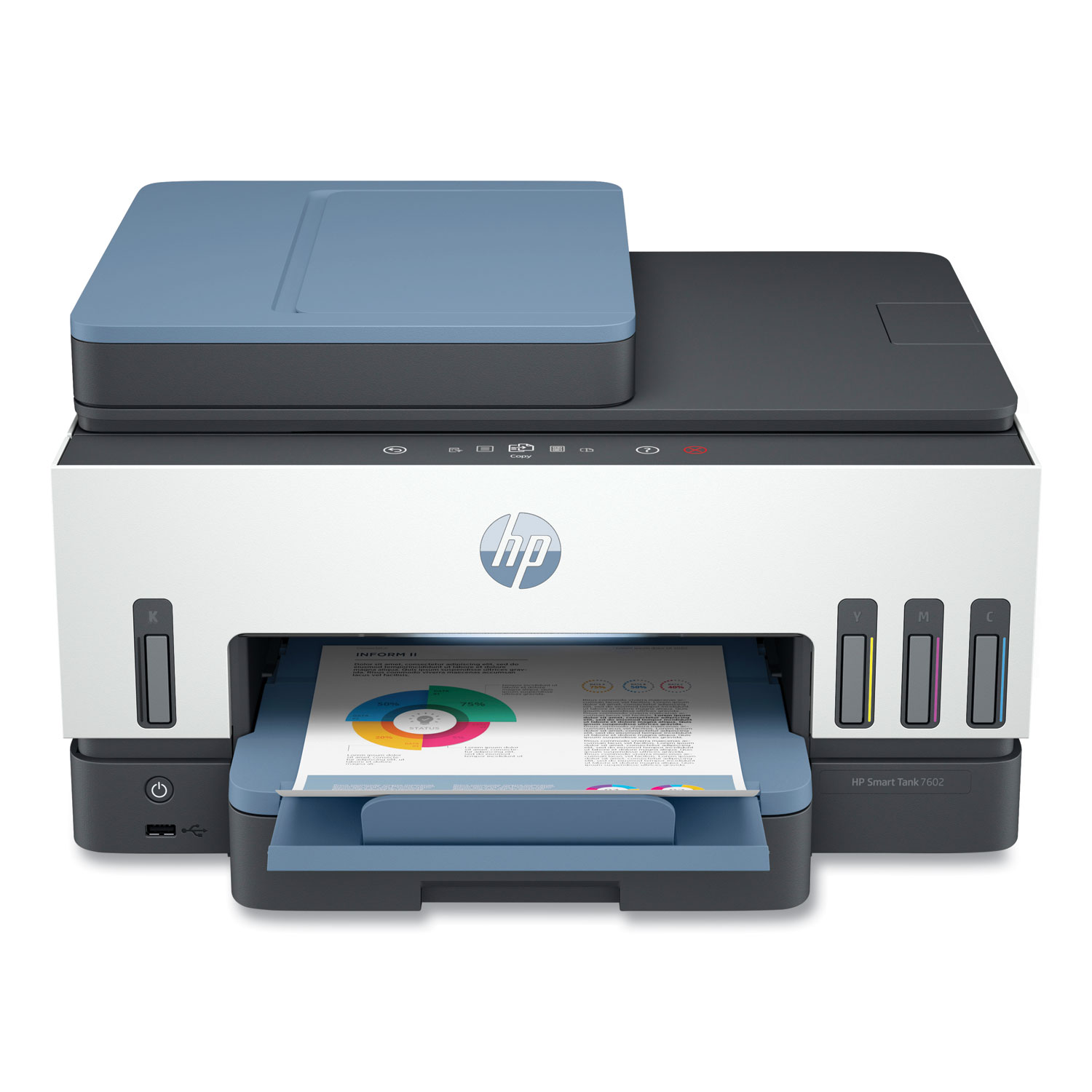 HP 28C02A#BHC - HP Smart Tank 7605 All-in-One, Color, Printer for Print,  Copy, Scan, Fax, ADF and Wireless, 35-sheet ADF; Scan to PDF; Two-sided  printing