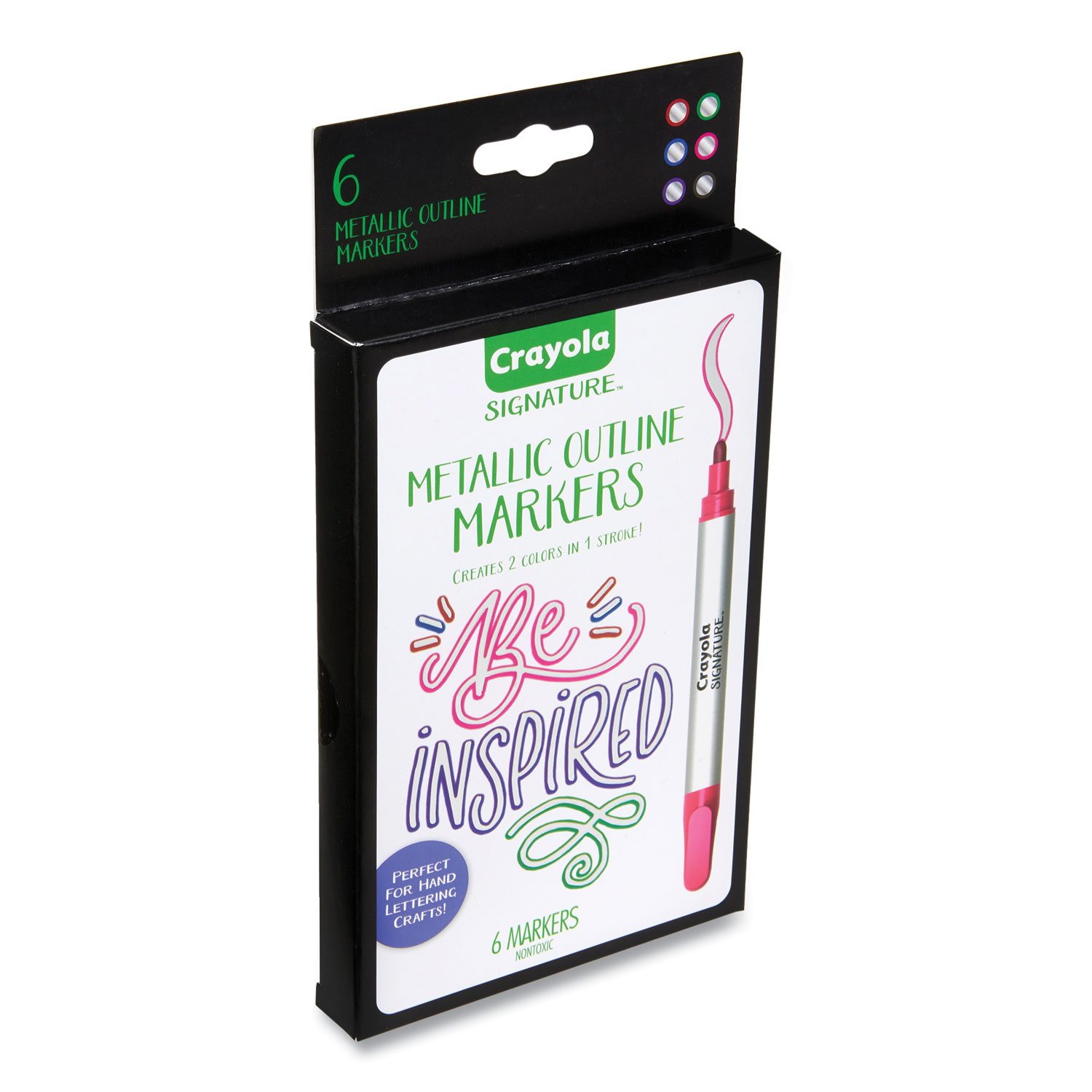 Crayola Signature Paint Markers, Outline, Assorted Colors, 6/Pack (58-6701)