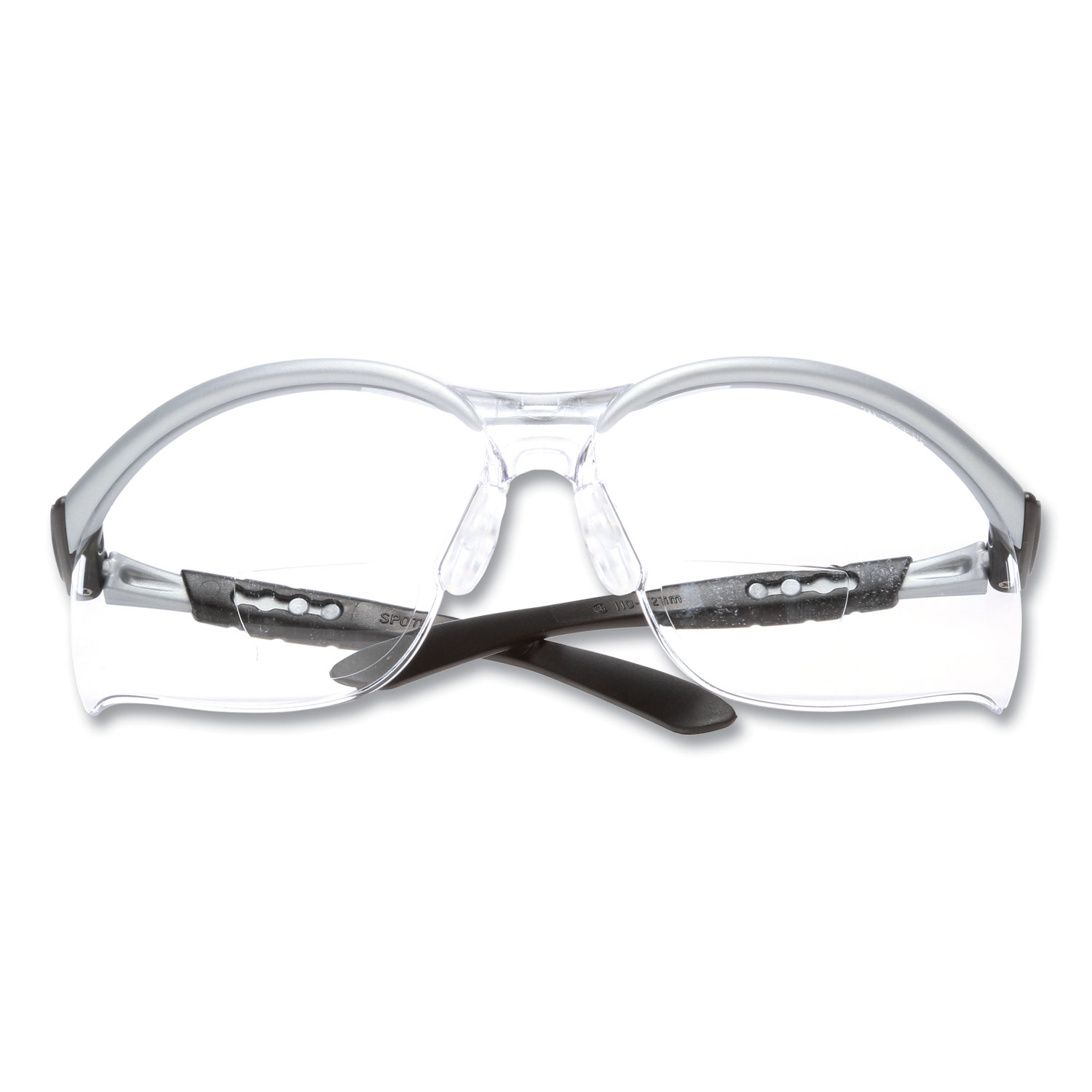 3M™ BX Molded-In Diopter Safety Glasses, 2.5+ Diopter Strength, Silver/Black Frame, Clear Lens