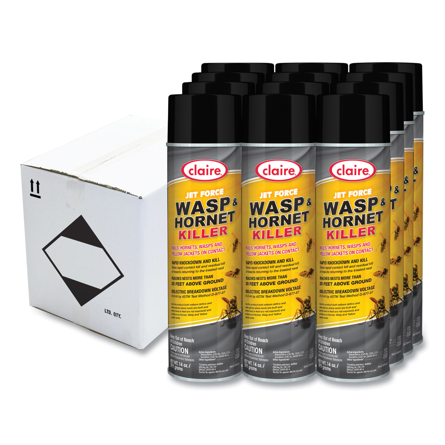 Wasp and Hornet Killer, 14 oz Aerosol Spray, 12/Carton
