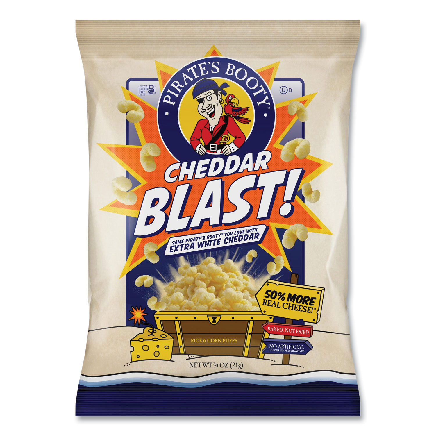 Cheddar Blast, Cheddar, 0.75 oz Bag, 16/Carton