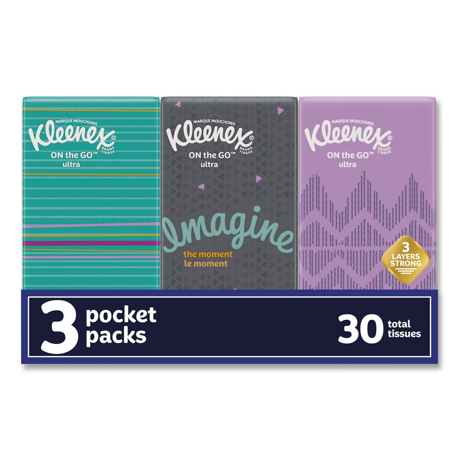 Kleenex On-the-Go Ultra Facial Tissues, 10 count, 8 pack