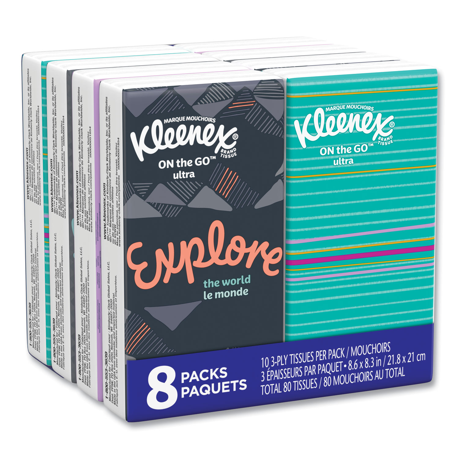 Case of 80 Kimberly-Clark Junior Kleenex Facial Tissues