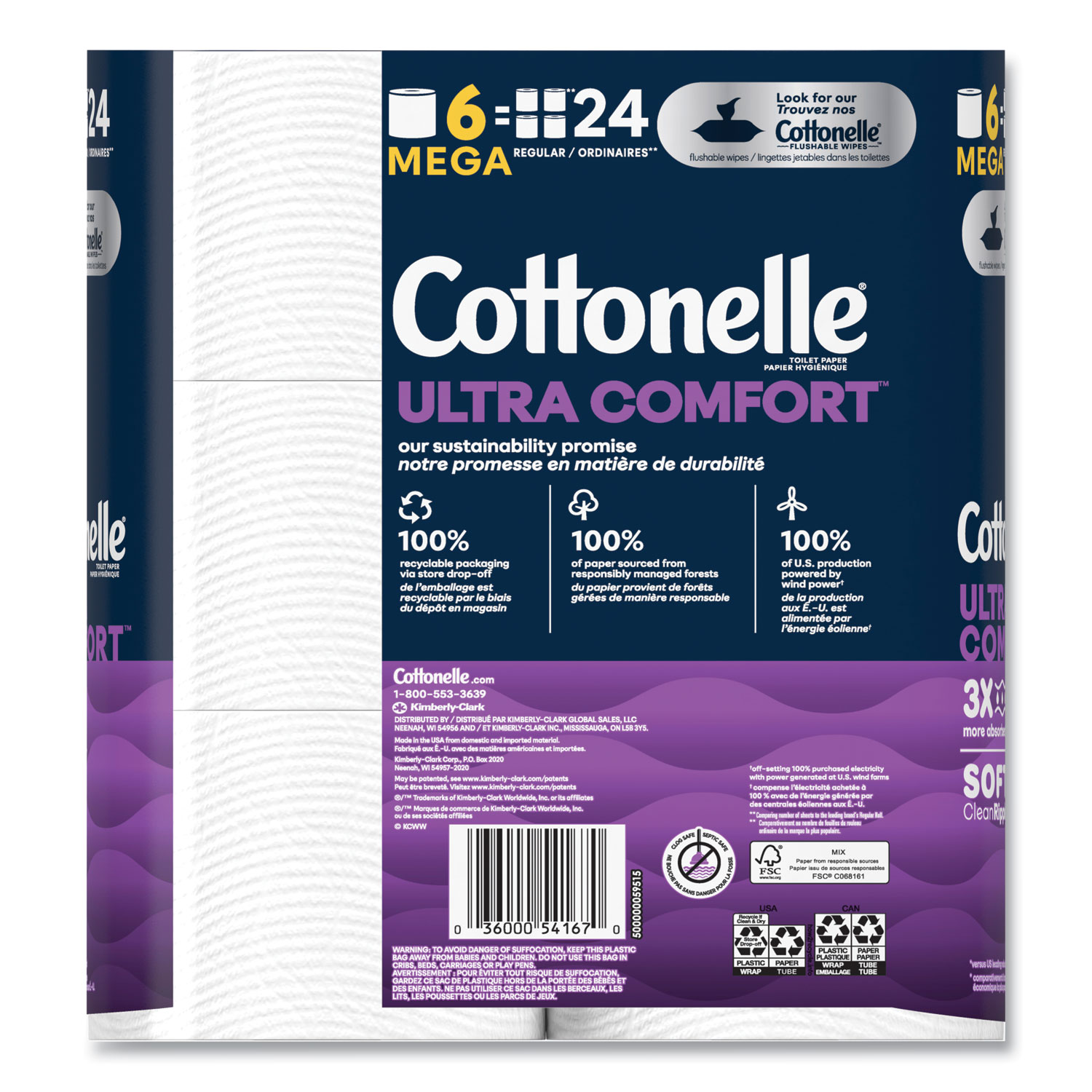 Ultra ComfortCare Toilet Paper, Soft Tissue, Mega Rolls, Septic
