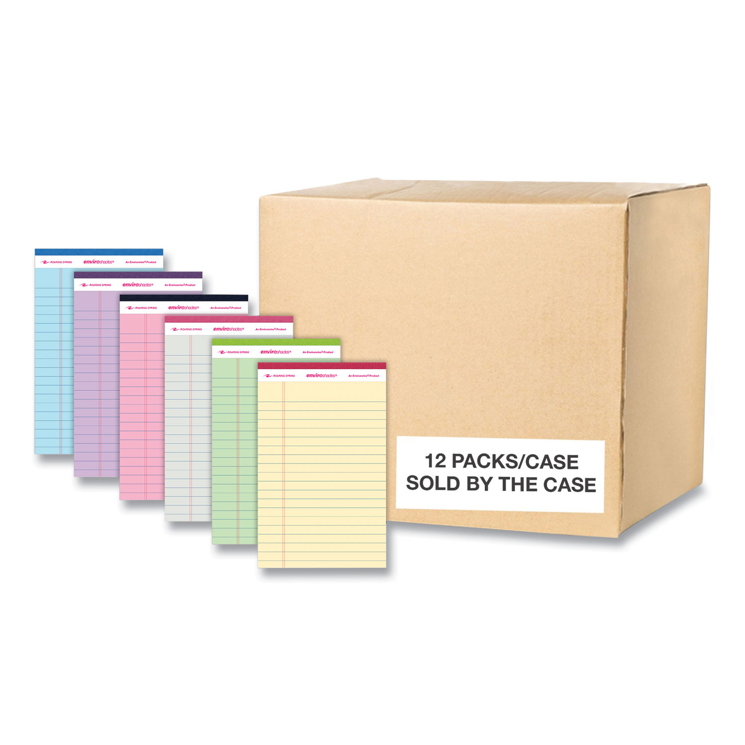 Roaring Spring® Enviroshades Legal Notepads, 50 Assorted 5 x 8 Sheets, 72 Notepads/Carton