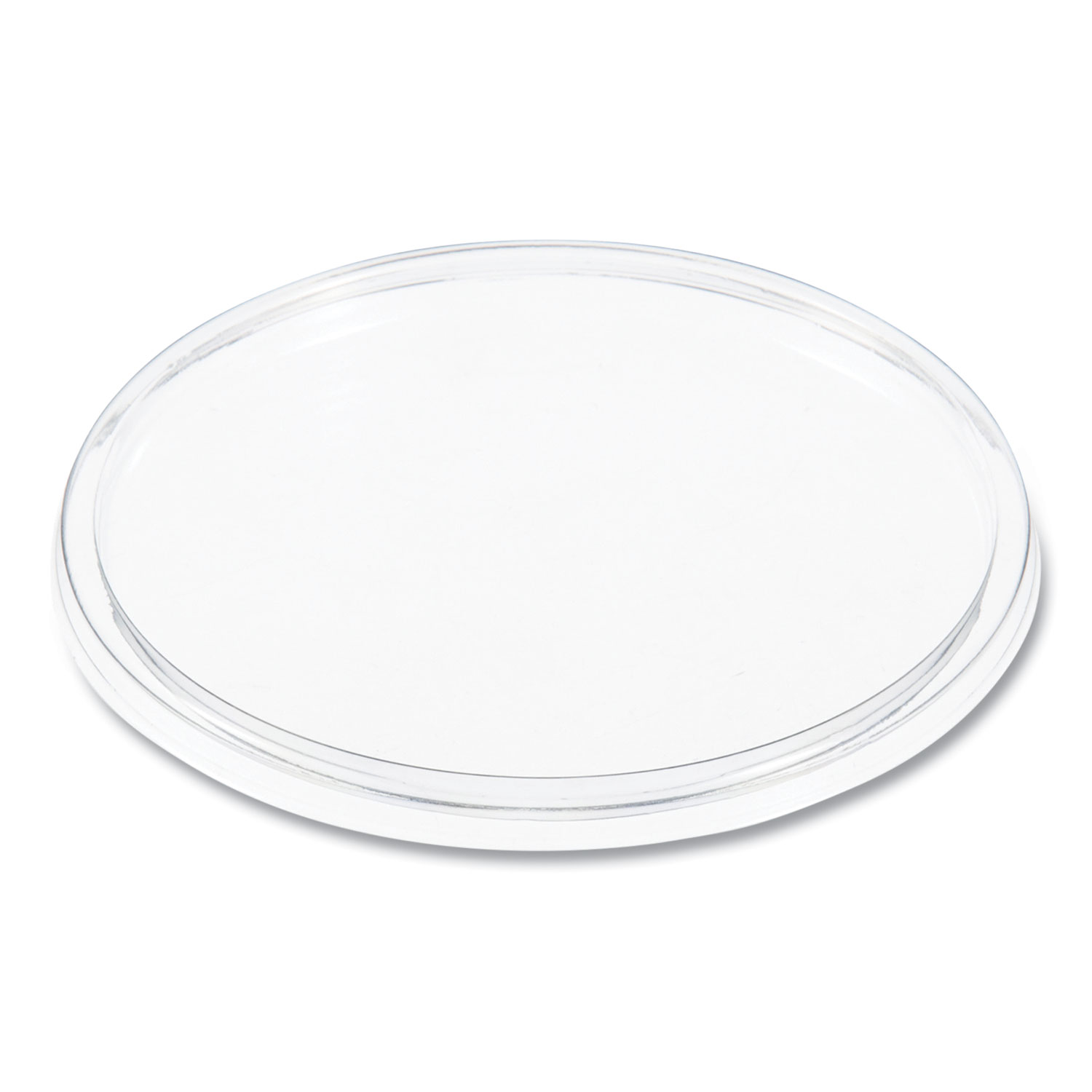 Plastic Lids for Foam Cups, Bowls and Containers, Flat, Not Vented, Fits 6 oz to 32 oz, Clear, 100/Sleeve, 10 Sleeves/Carton