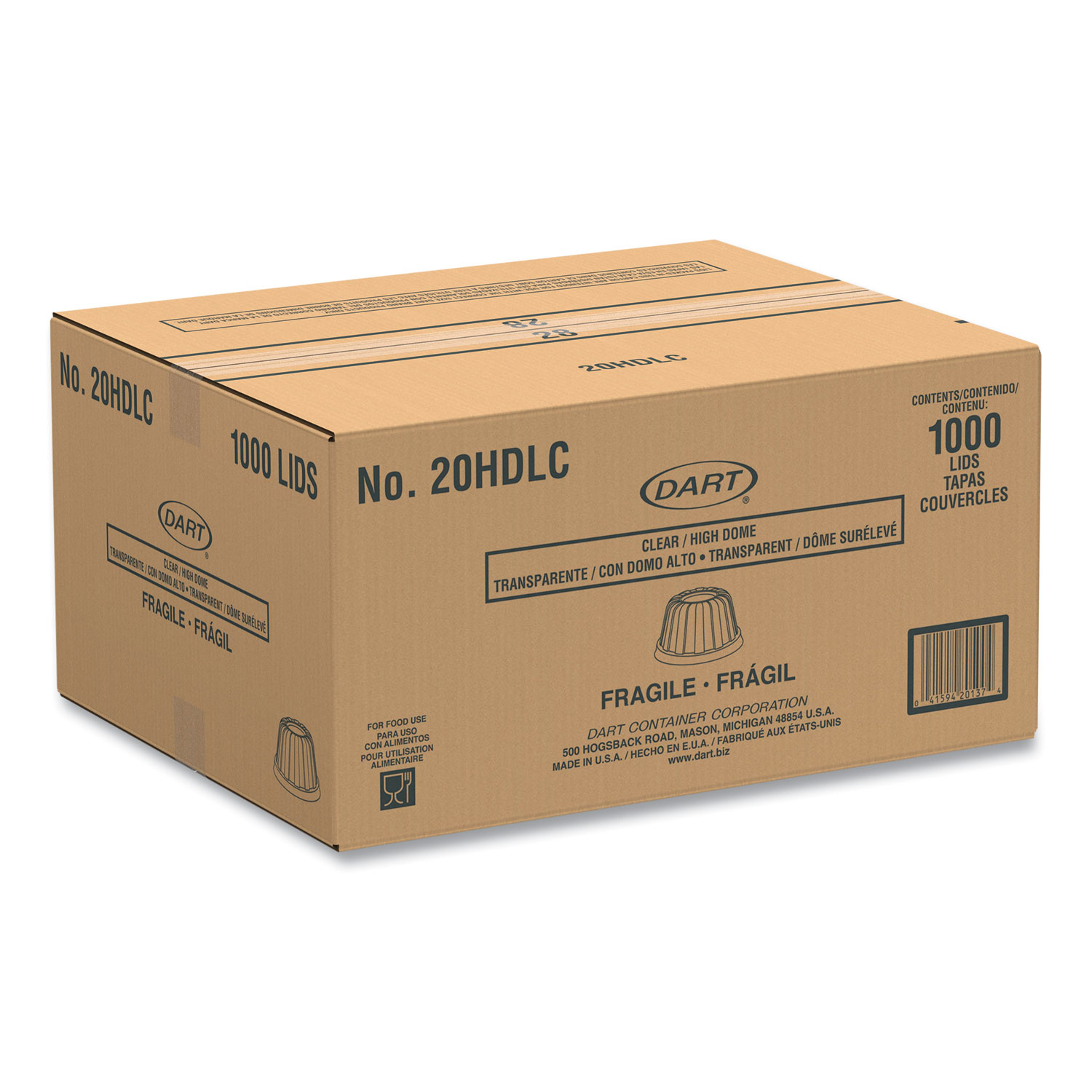 Dome-Top Sundae/Cold Cup Lids, High Dome, Fits 5 oz to 32 oz Cold Cups,  Plastic, Clear, 50/Pack, 20 Packs/Carton - Office Source 360