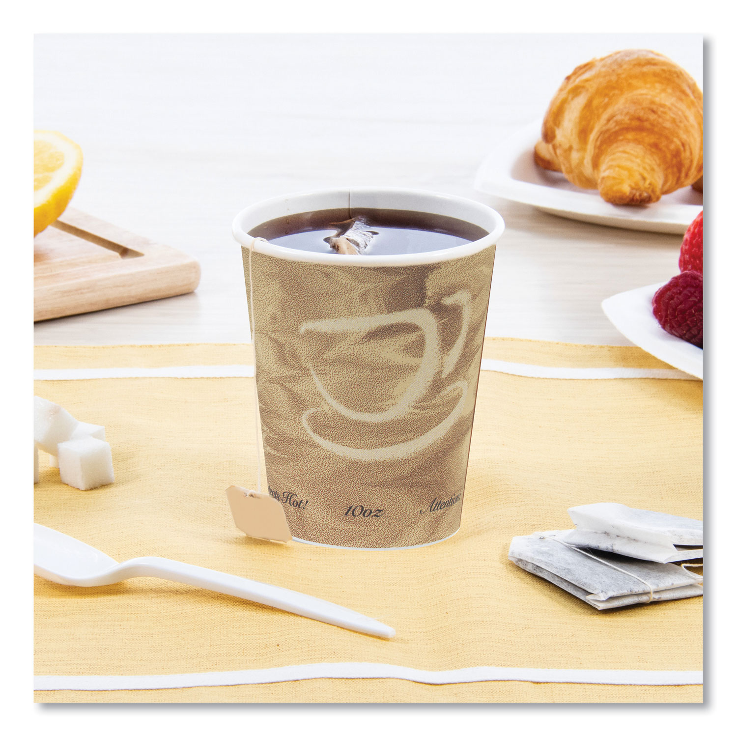 Mistique Polycoated Hot Paper Cups, 12 oz, Printed, Brown, 50/Sleeve, 20  Sleeves/Carton - BOSS Office and Computer Products