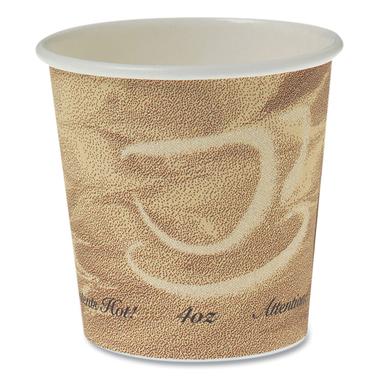 Single Sided Poly Paper Hot Cups, 4 oz, Mistique Design, 1,000/Carton