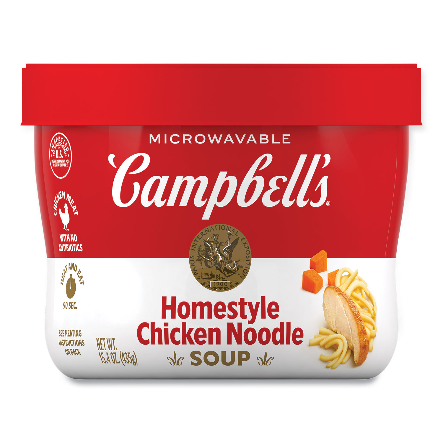 Homestyle Chicken Noodle Bowl, 15.4 oz, 8/Carton