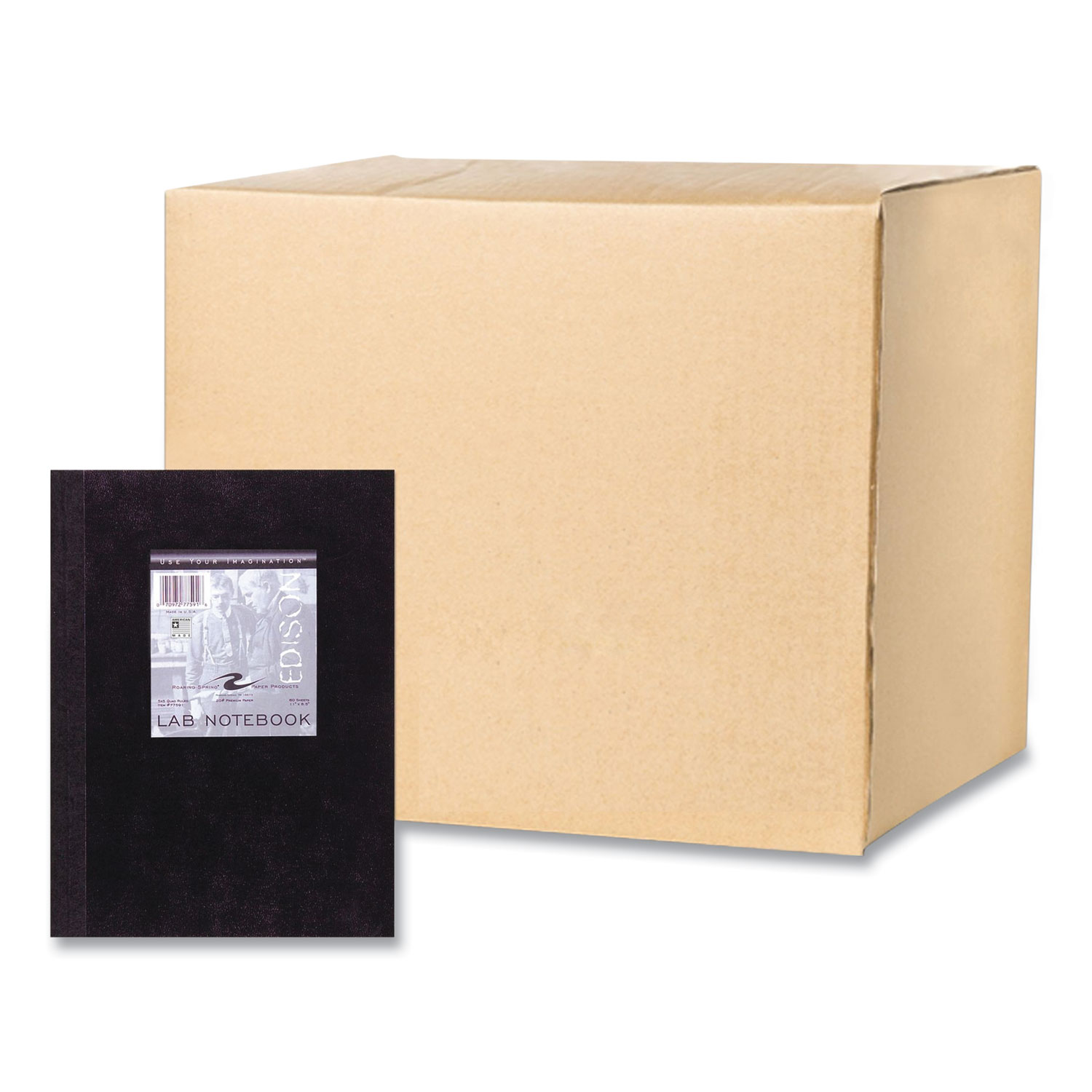 Lab and Science Black Notebook, Quad Rule (5 sq/in), Black Cover 