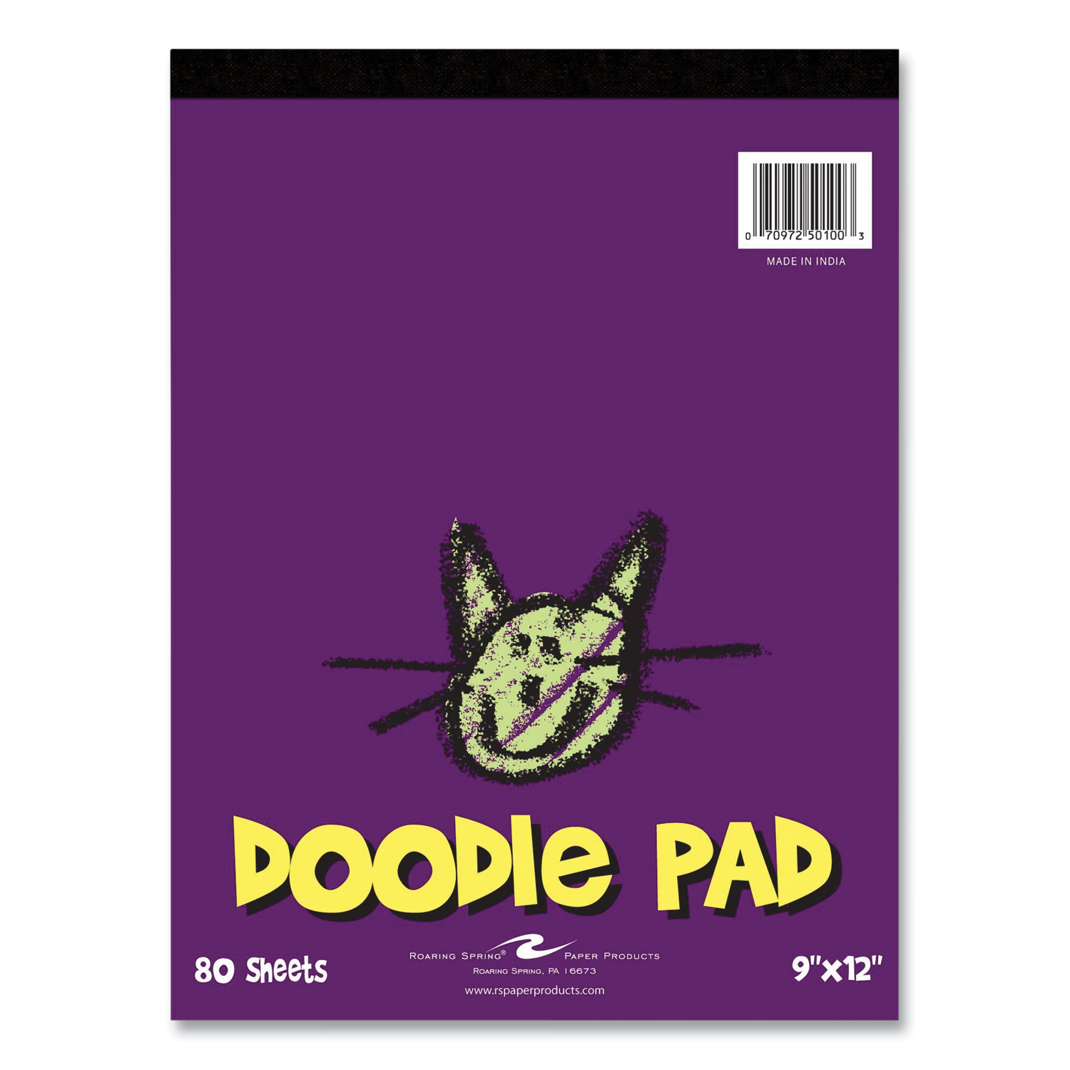 Roaring Spring® Kids Doodle Pad, 80 White 9 x 12 Sheets, 12/Carton