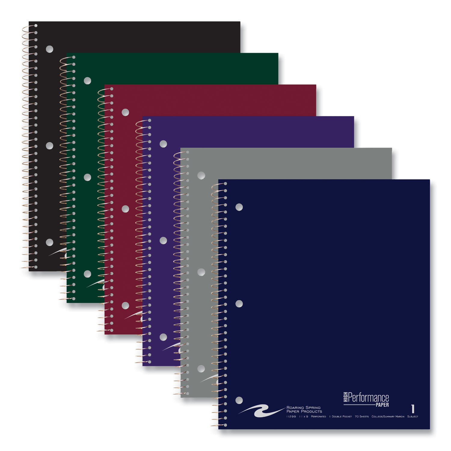 Subject Wirebound Notebook, 1-Subject, Medium/College Rule, Assorted Cover, (80) 11 x 9 Sheets, 24/Carton