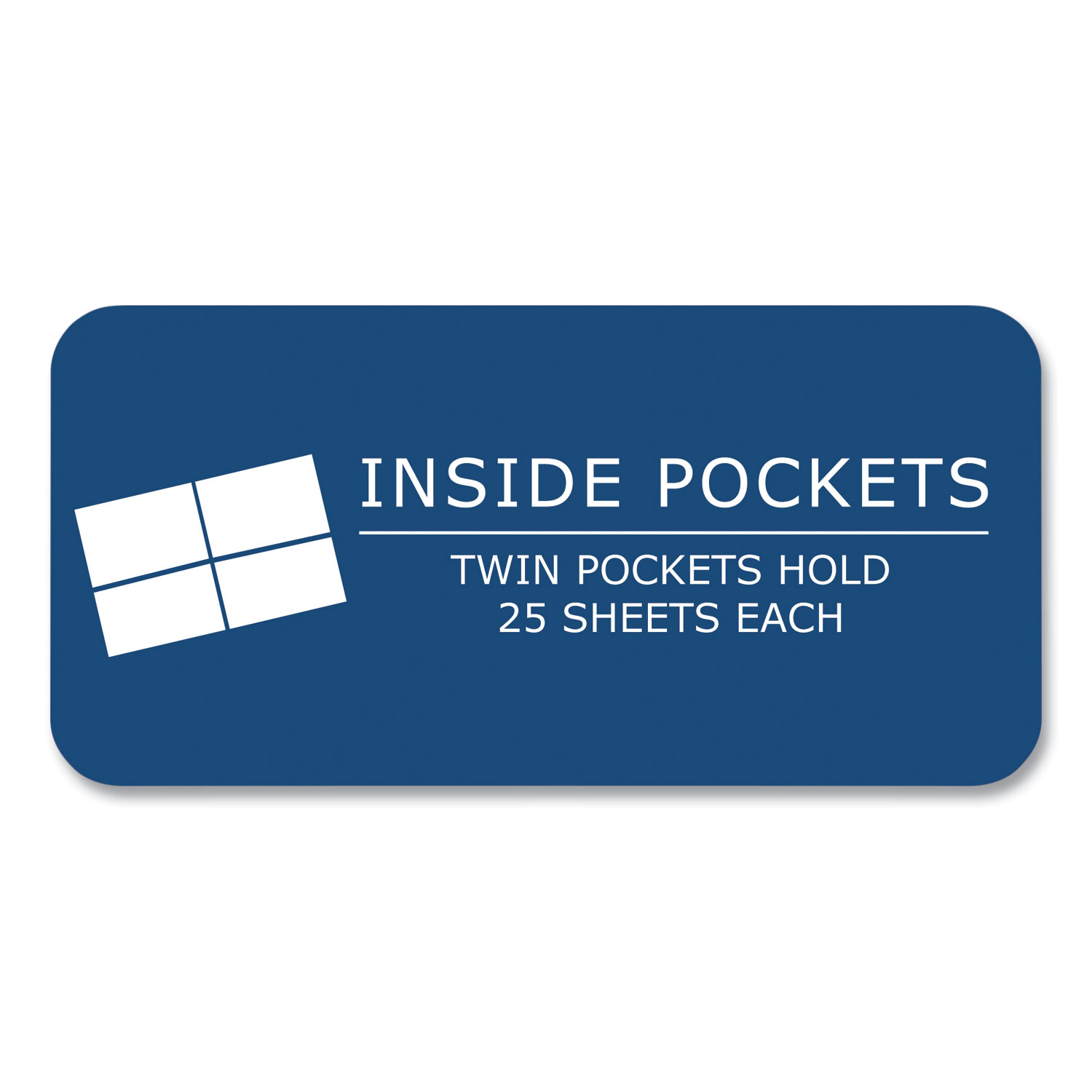 Pocket Folder with 3 Fasteners, 0.5″ Capacity, 11 x 8.5, Dark Blue, 25/Box, 10 Boxes/Carton