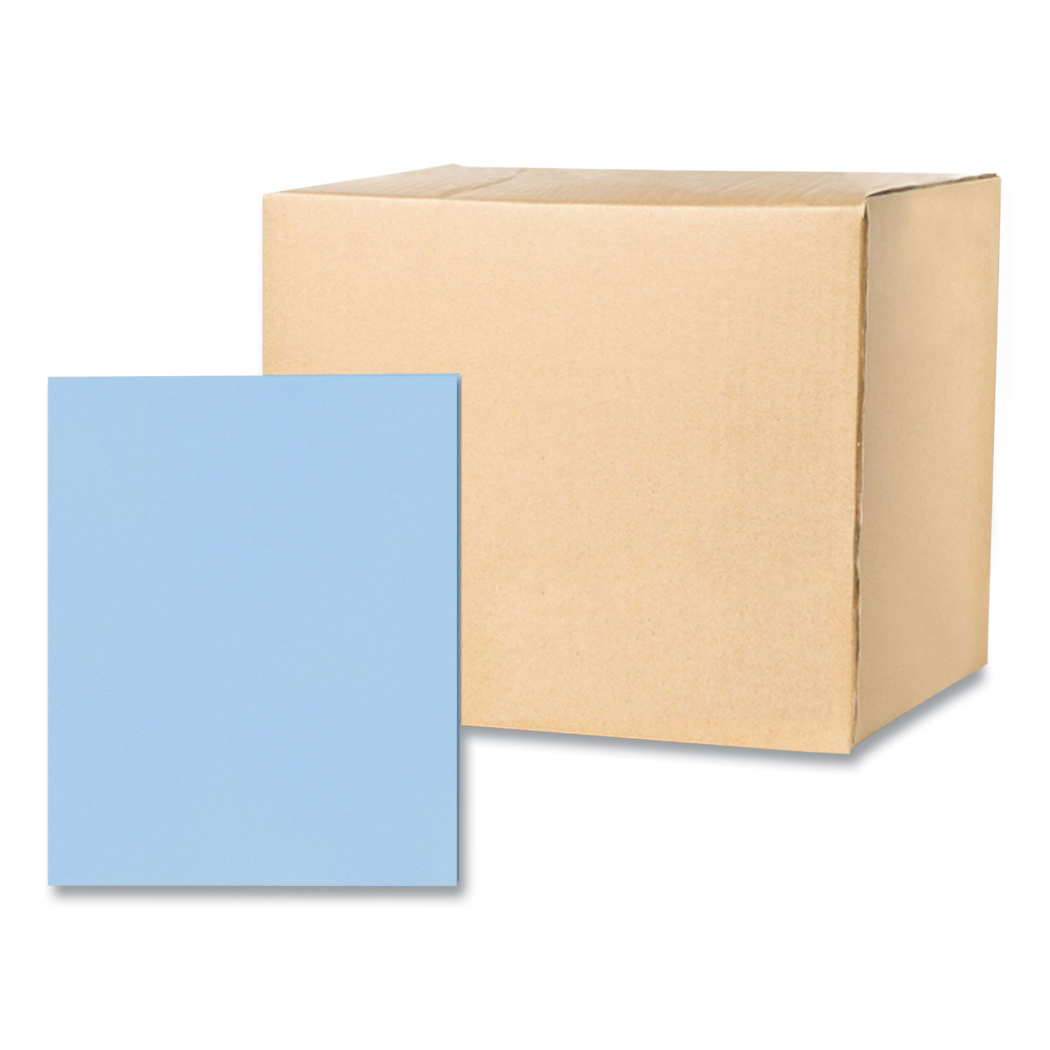 Pocket Folder, 0.5″ Capacity, 11 x 8.5, Light Blue, 25/Box, 10 Boxes/Carton