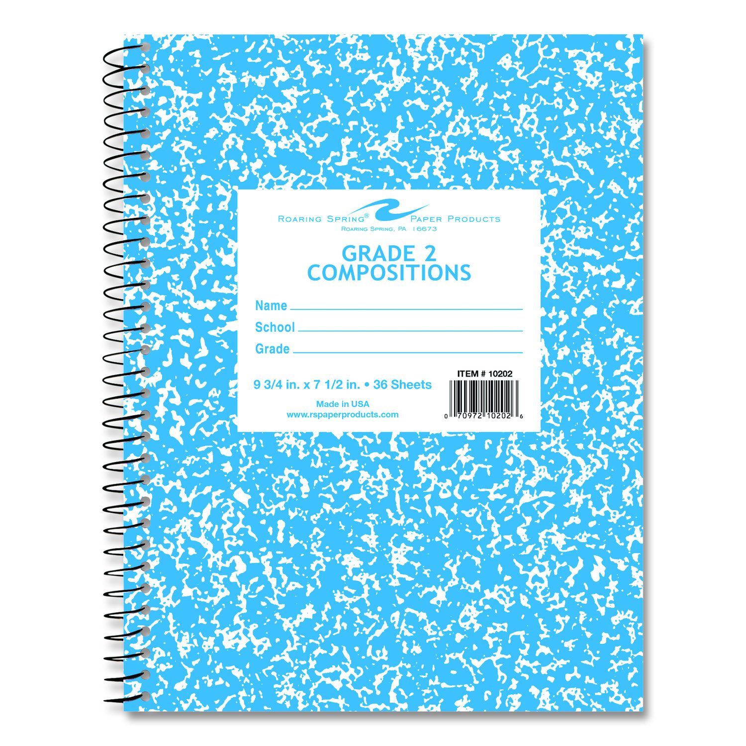 Grade School Wirebound Composition Book, Grade 2 Manuscript Format ...