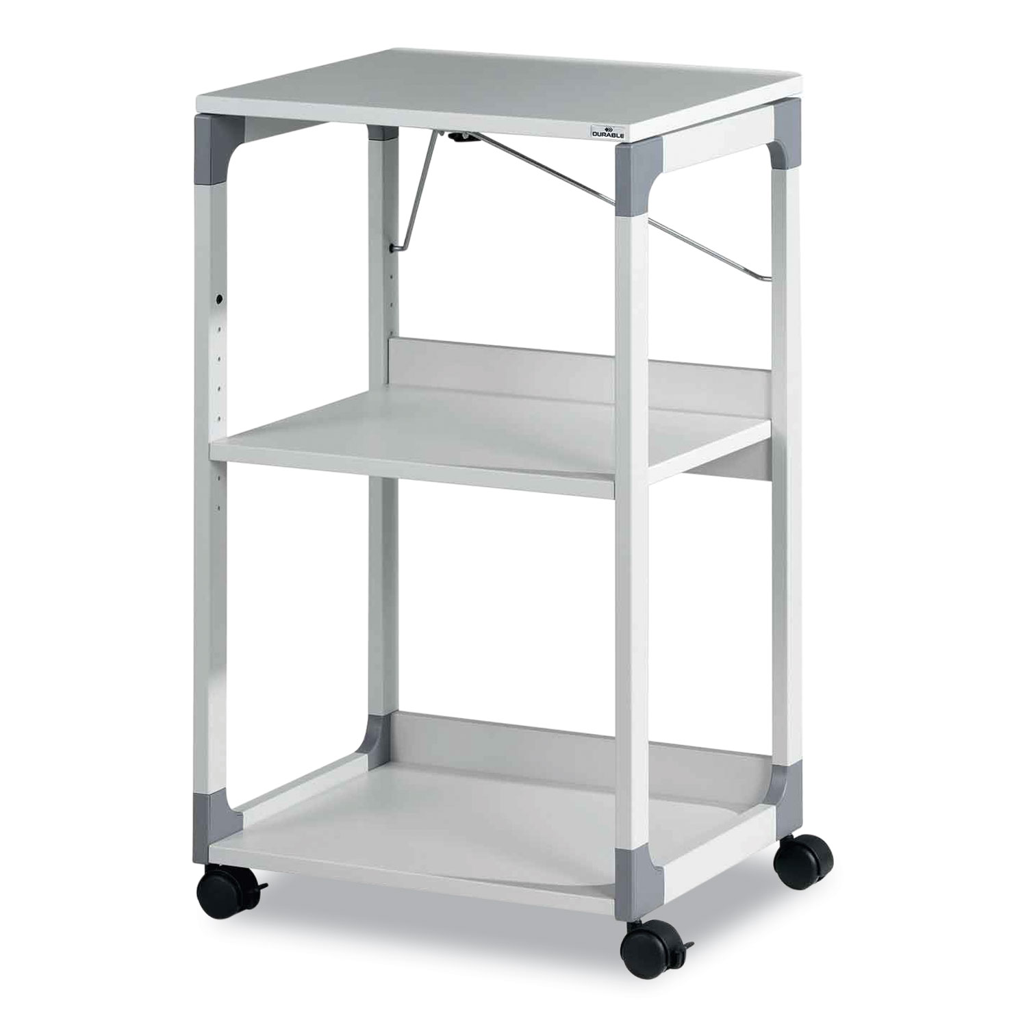 3-Tier Multimedia Trolley for Projectors, Metal, 3 Shelves, 20 x 17 x 34.75, Gray