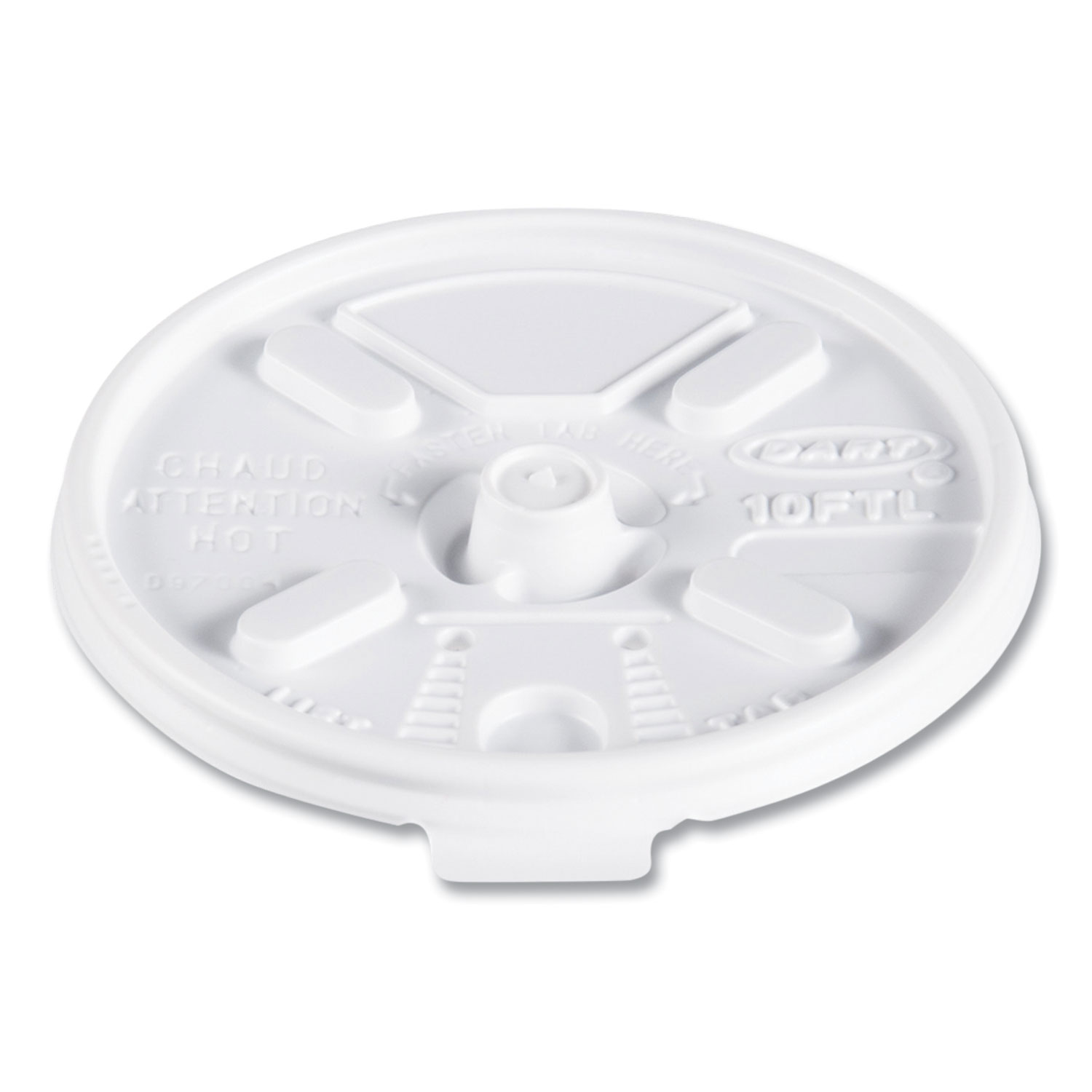 Lift n’ Lock Plastic Hot Cup Lids, Fits 10 oz Cups, White, 1,000/Carton