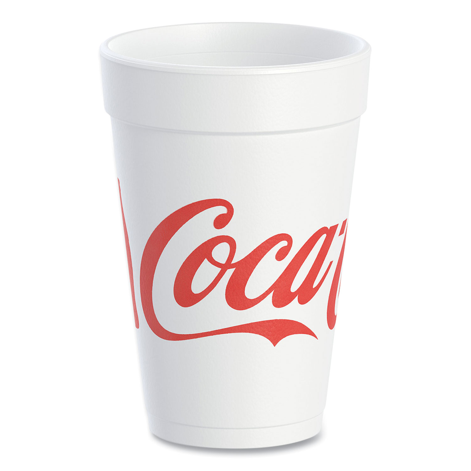Coca-Cola Foam Cups, 16 oz, White/Red, 25/Bag, 40 Bags/Carton