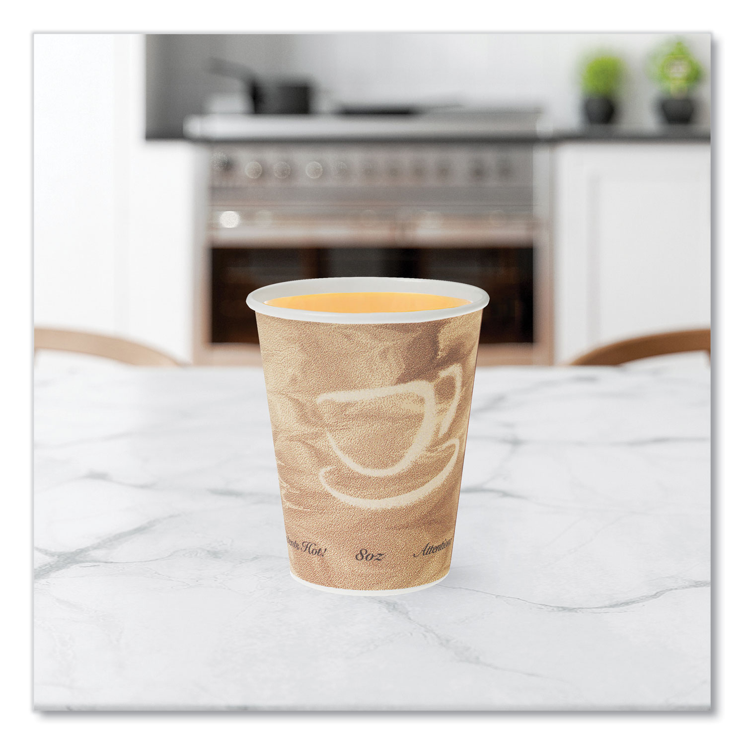 Mistique Polycoated Hot Paper Cups, 12 oz, Printed, Brown, 50/Sleeve, 20  Sleeves/Carton - BOSS Office and Computer Products